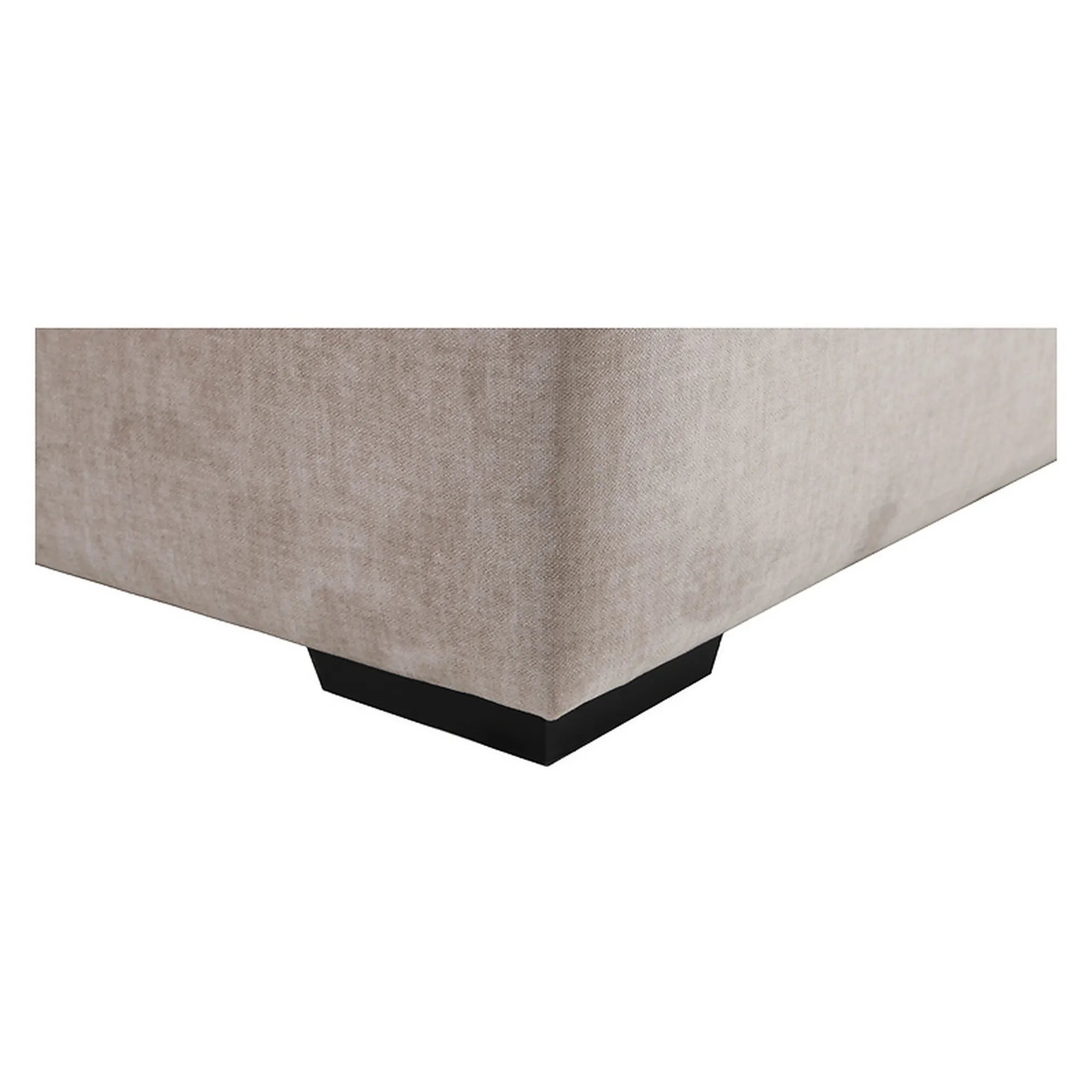 Pat BORA 160x200, stofa catifelata bej - Vogue 2, cu somiera si spatiu depozitare