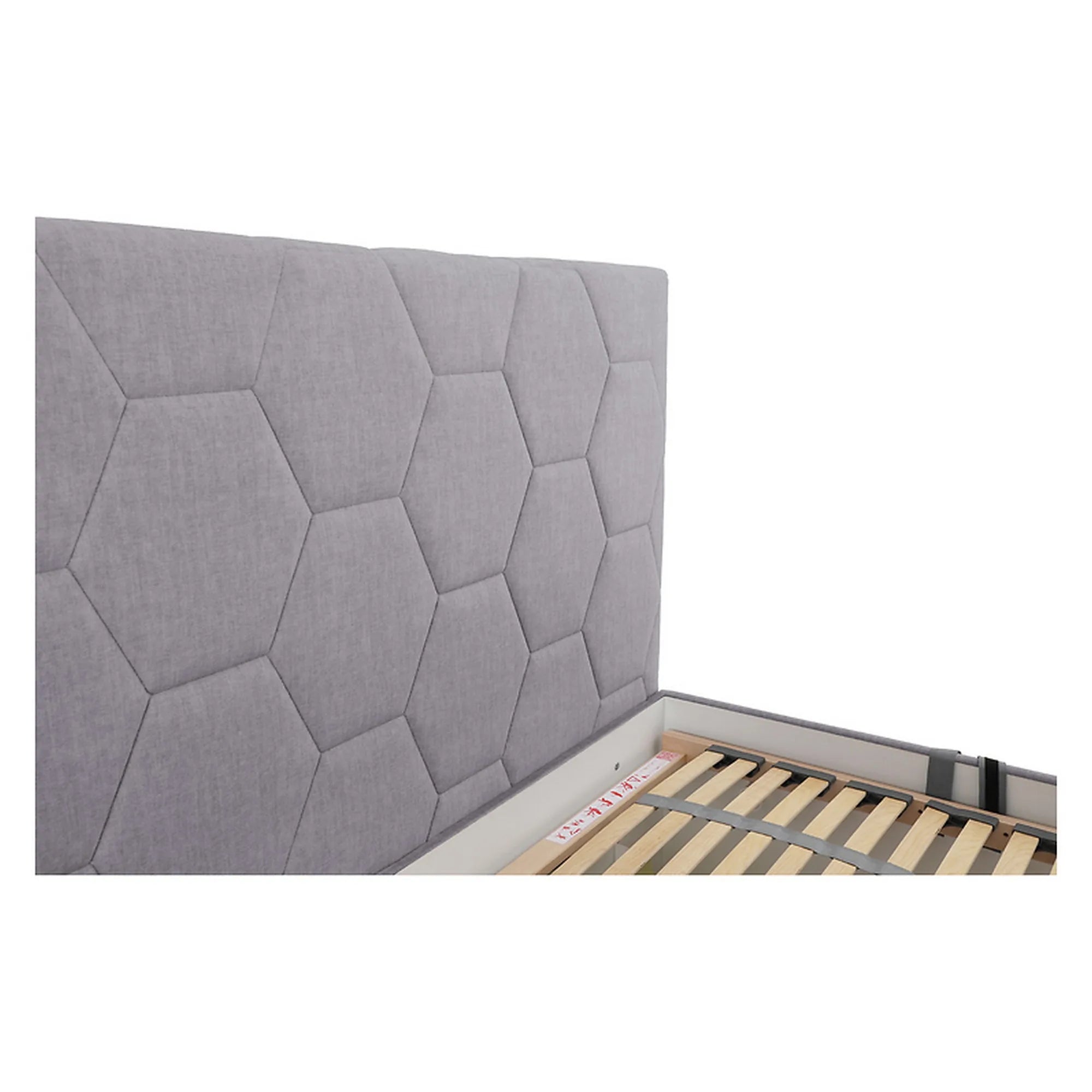 Pat BORA 160x200, stofa catifelata gri - Vogue 14, cu somiera si spatiu depozitare