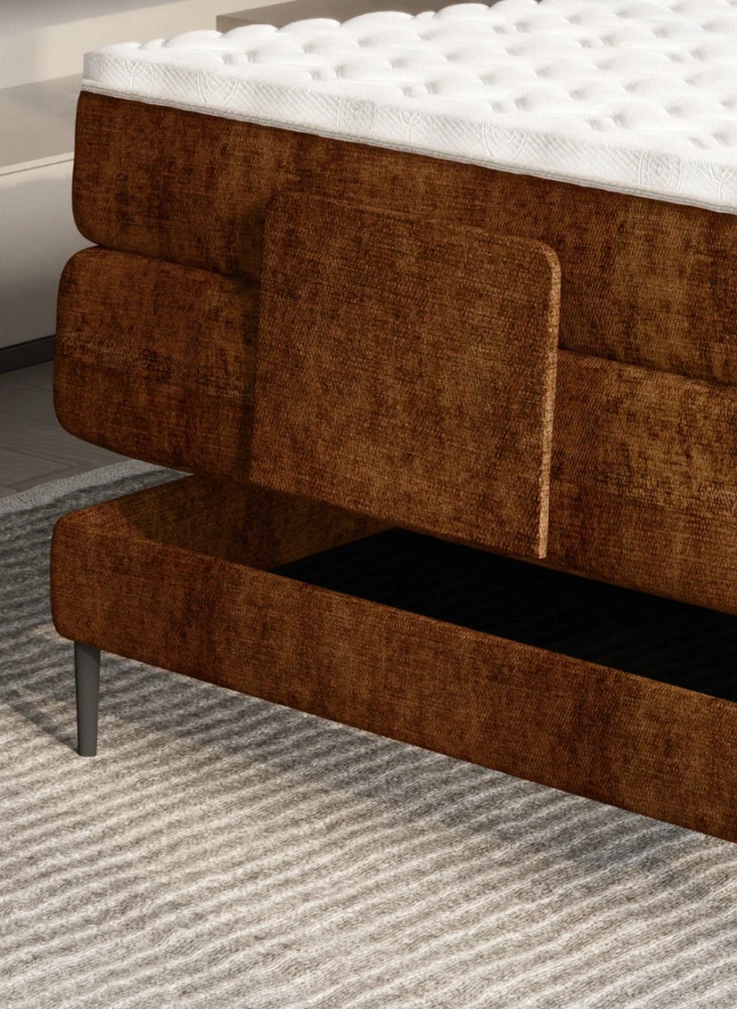 Pat boxsping WAVE 100x200, personalizabil materiale gama Oferta Avantaj, cu mecanism electric, saltele si topper