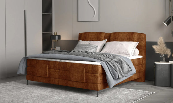 Pat boxsping WAVE 140x200, personalizabil materiale Gama Premium, cu mecanism electric, saltele si topper