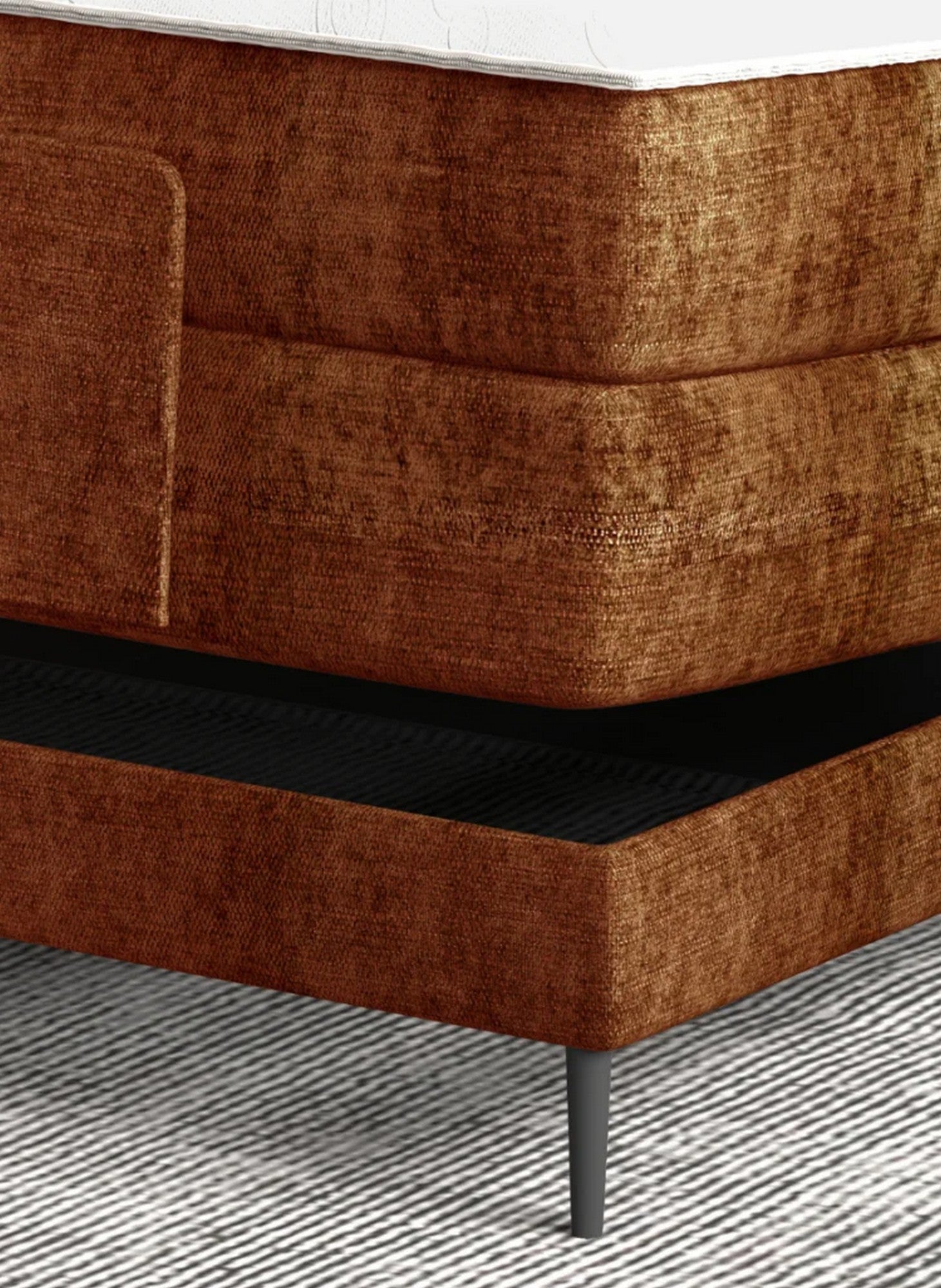 Pat boxsping WAVE 160x200, personalizabil materiale gama Oferta Avantaj, cu mecanism electric, saltele si topper