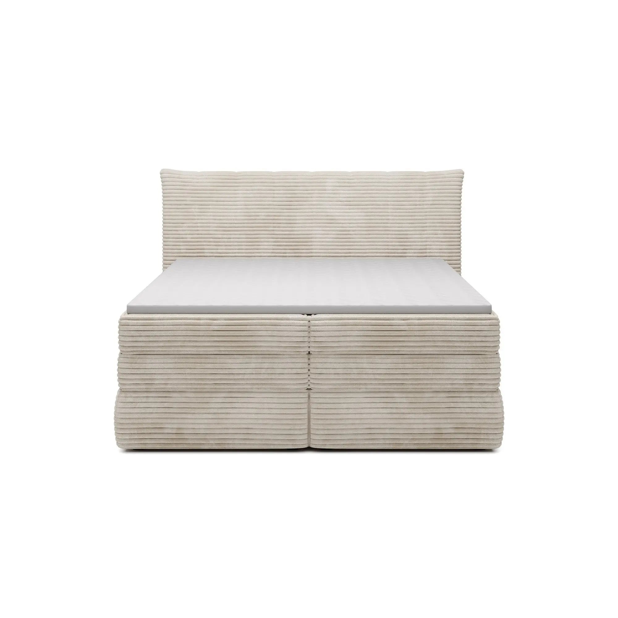 Pat boxspring AMBER 140x200, personalizabil materiale Gama Premium, cu spatiu depozitare, saltele si topper