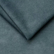 Pat boxspring KANO 160x200, stofa catifelata albastru - Palladium 14, cu saltea, topper, tetiere reglabile si 2 spatii depozitare