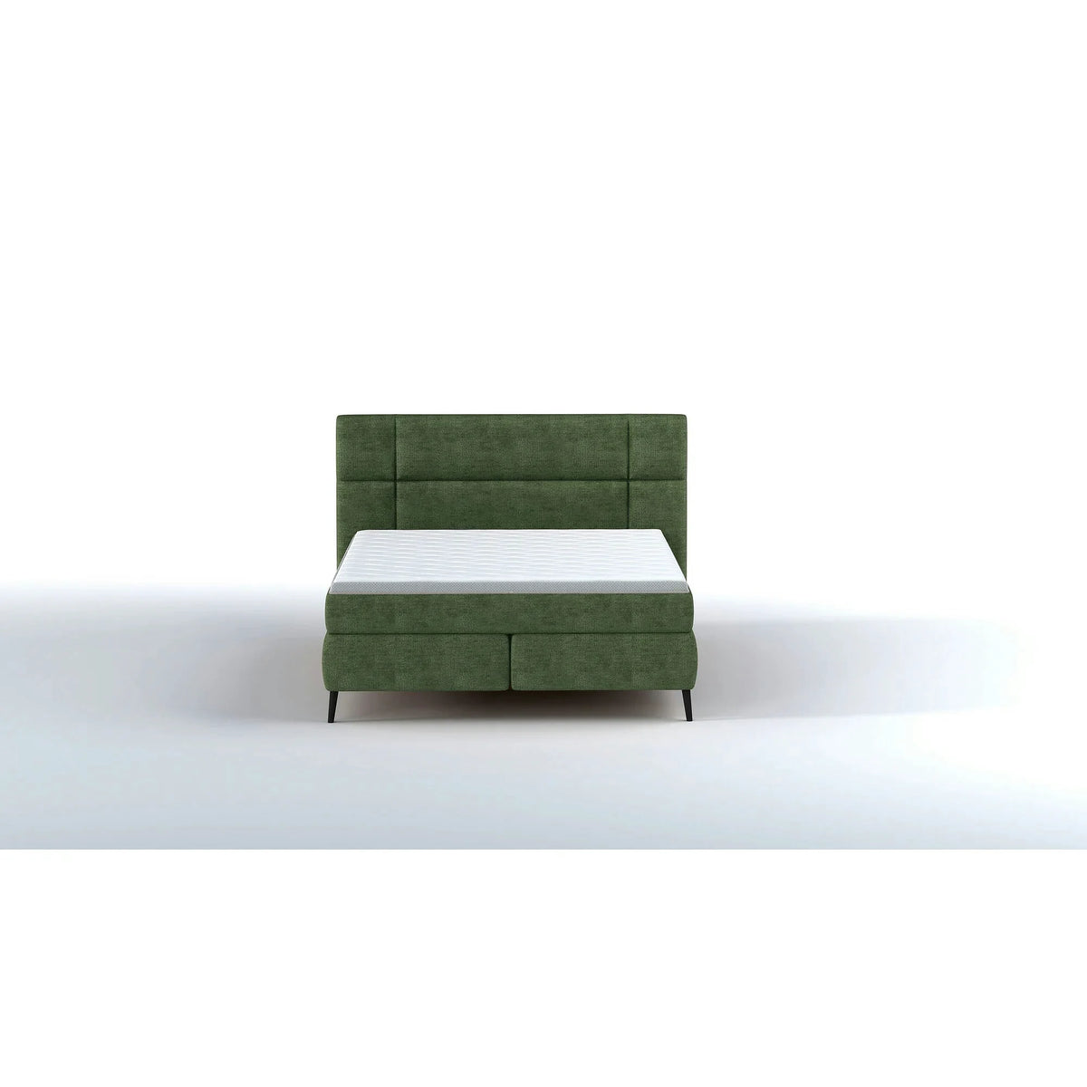 Pat boxspring LUCIO 140x200, personalizabil, cu saltele si topper