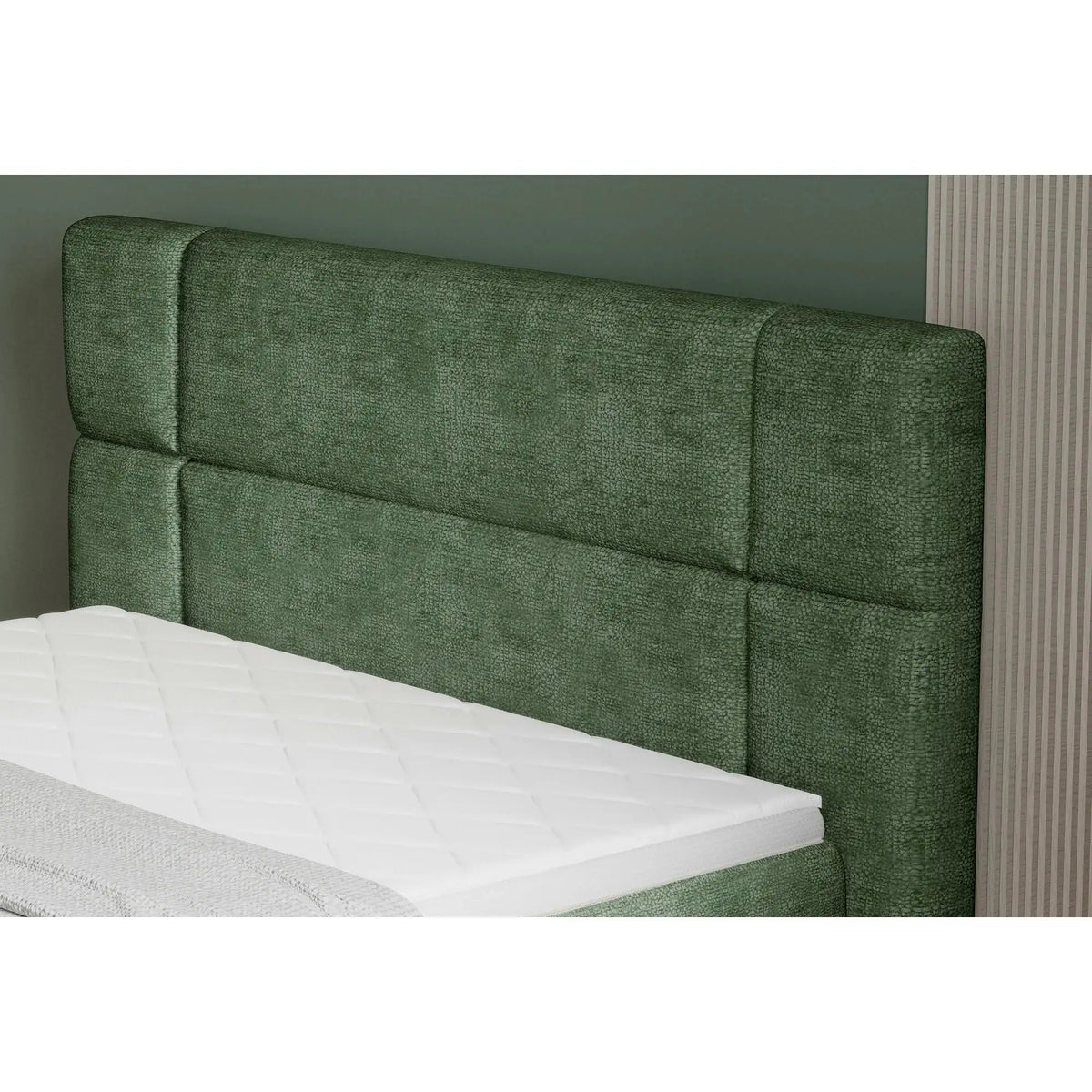 Pat boxspring LUCIO 160x200, personalizabil, cu saltele si topper