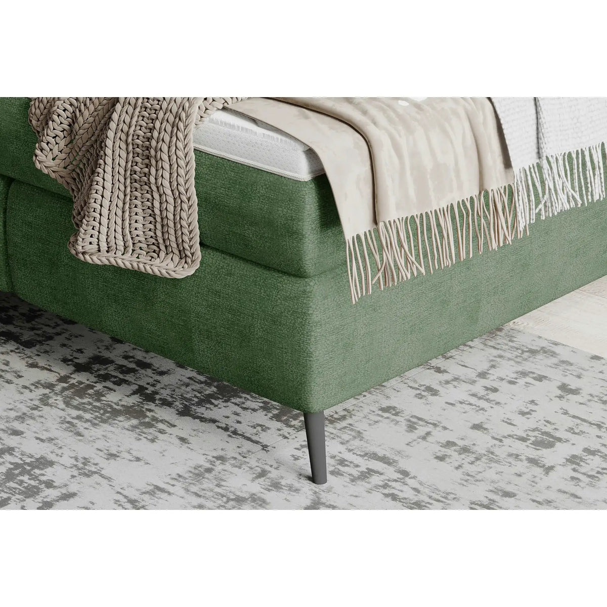 Pat boxspring LUCIO 180x200, personalizabil, cu saltele si topper