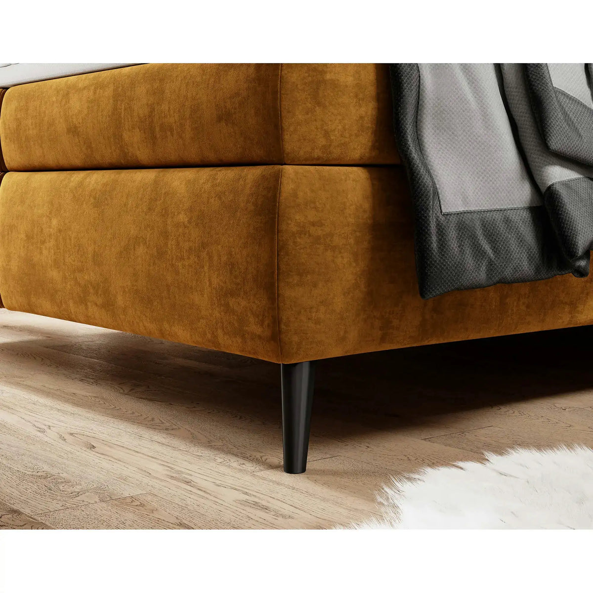 Pat boxspring MADISON 140x200, personalizabil, cu saltele si topper