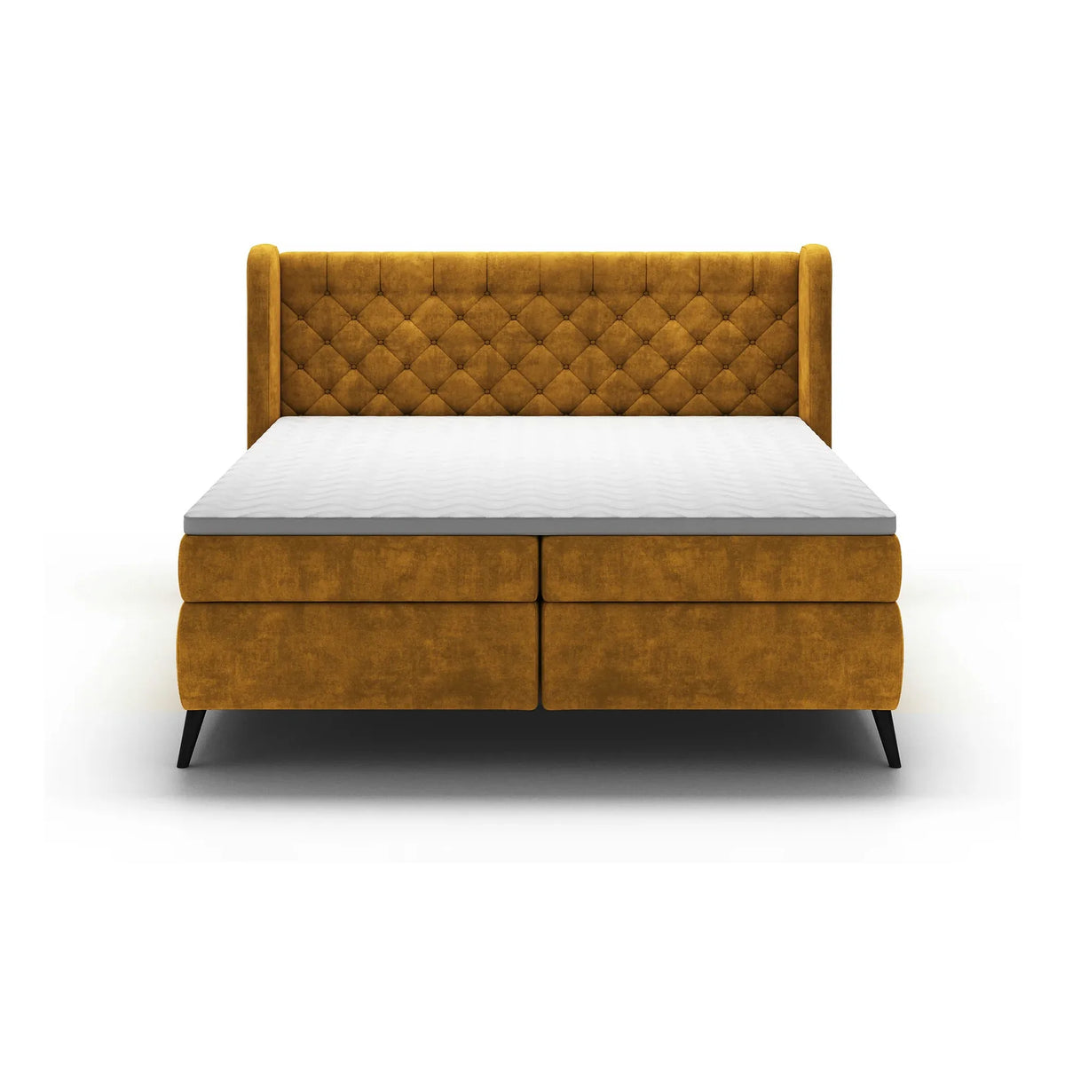 Pat boxspring MADISON 160x200, personalizabil, cu saltele si topper