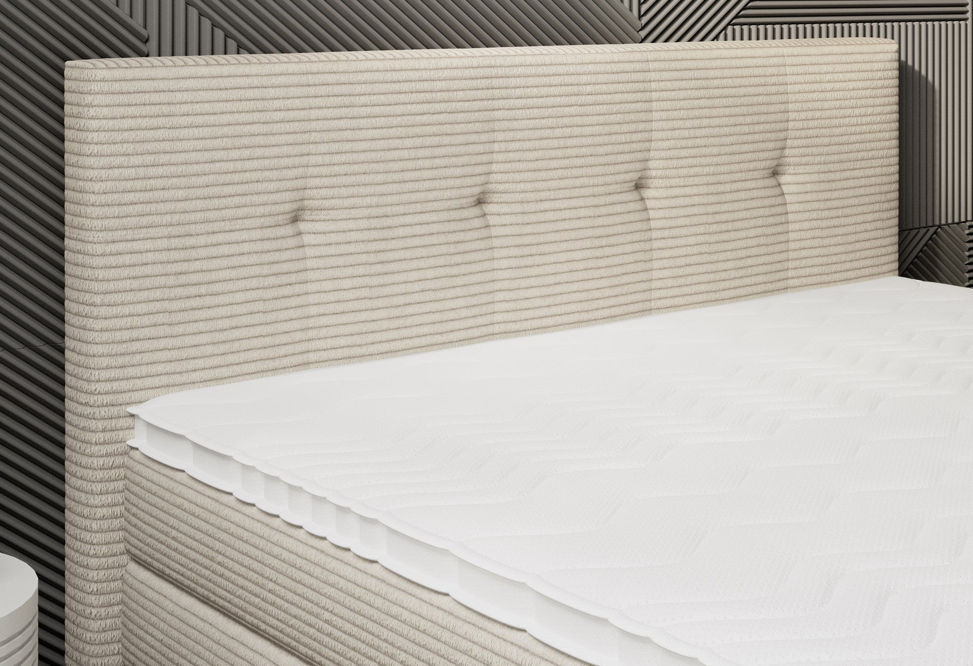 Pat boxspring MEDINO 160x200, personalizabil materiale Gama Premium, cu saltele, topper si lada pentru depozitare