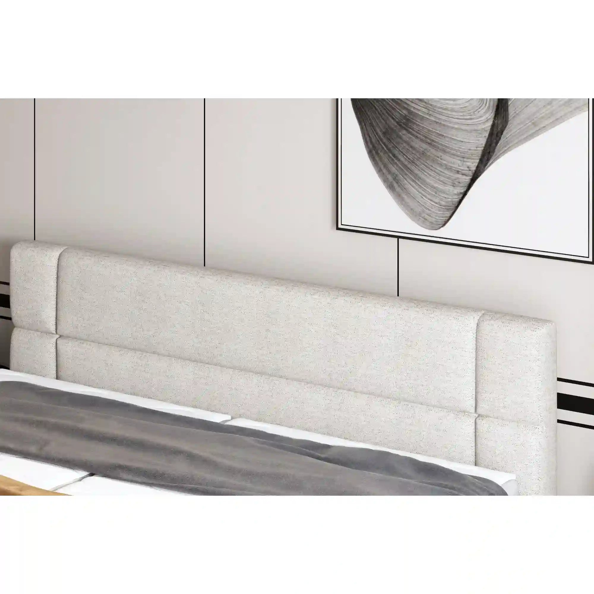 Pat boxspring REY 180x200, personalizabil materiale gama Oferta Avantaj, cu mecanism electric, saltele si topper