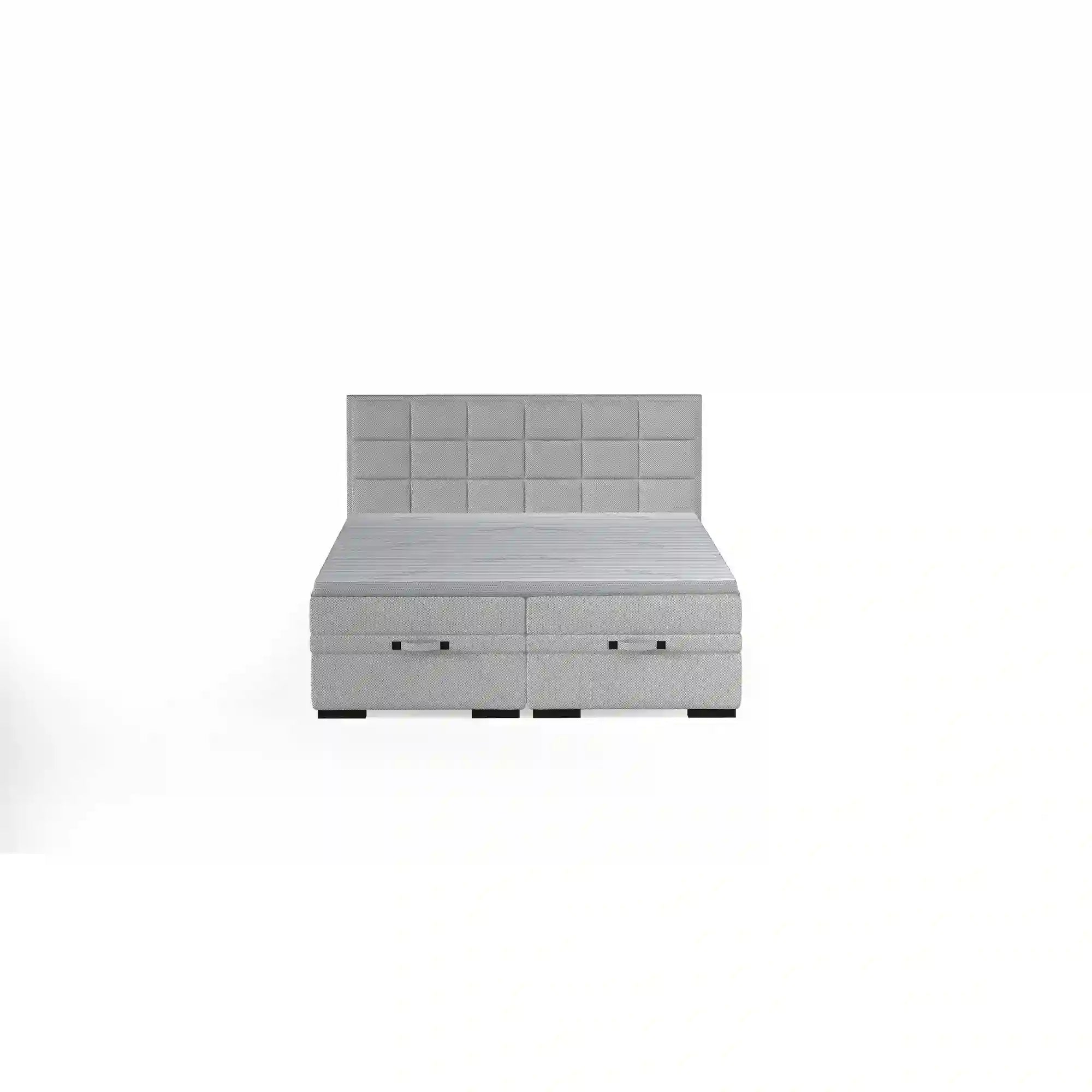 Pat boxspring SEMENO 140x200, personalizabil materiale Gama Oferta Avantaj, cu saltele, spatiu depozitare si topper