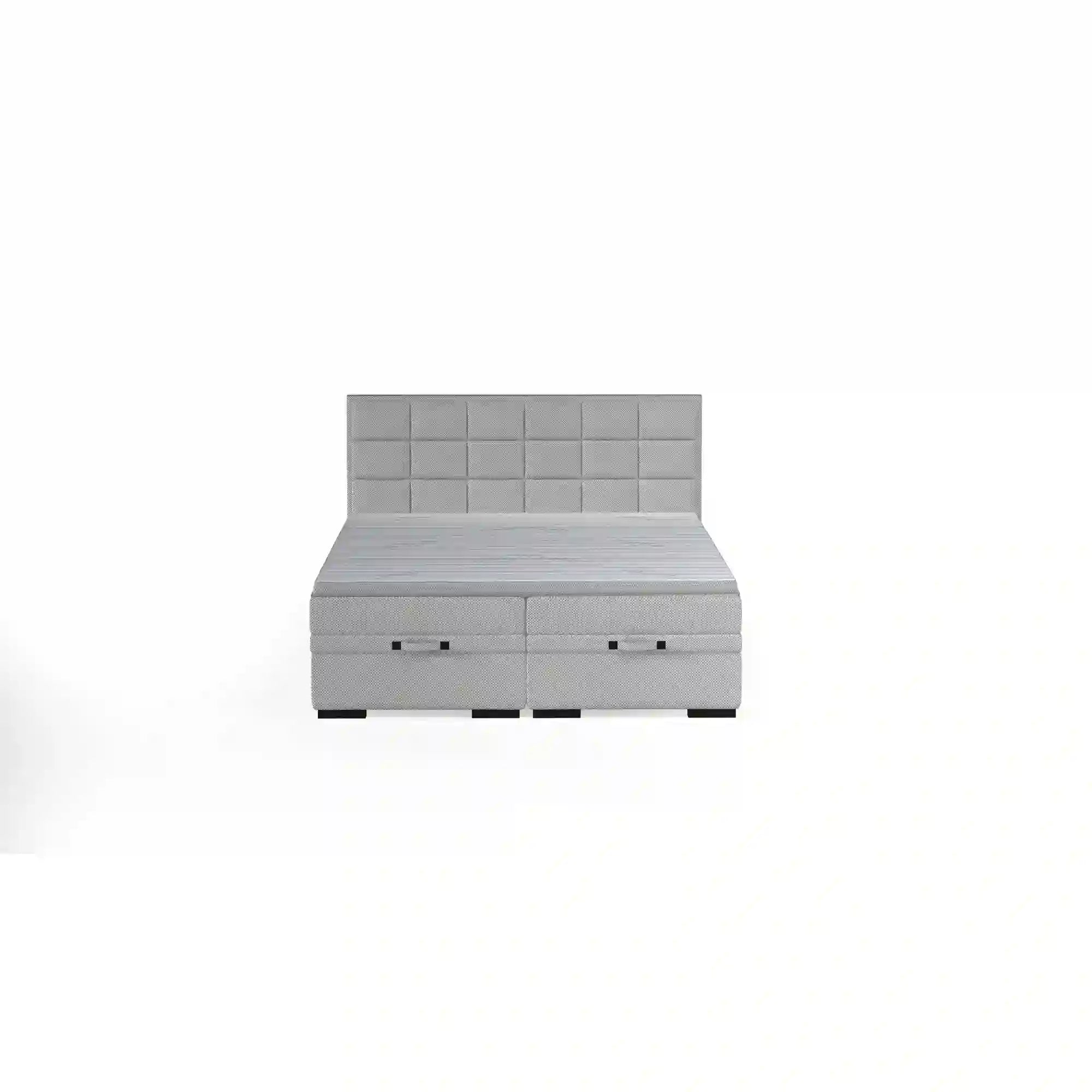 Pat boxspring SEMENO 180x200, personalizabil materiale Gama Oferta Avantaj, cu saltele, spatiu depozitare si topper