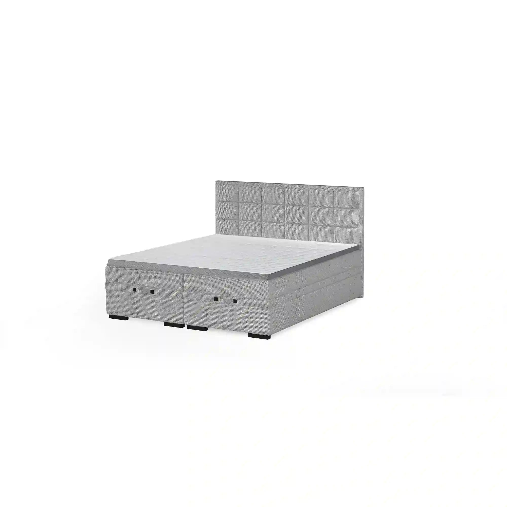 Pat boxspring SEMENO 180x200, personalizabil materiale Gama Oferta Avantaj, cu saltele, spatiu depozitare si topper