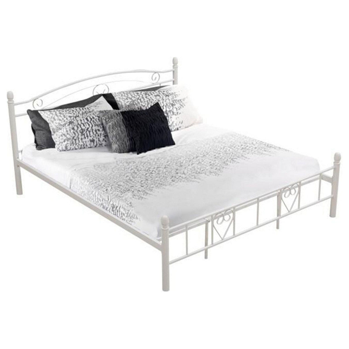 Pat BRITA NEW 180x200 cm, alb, metal, cu somiera