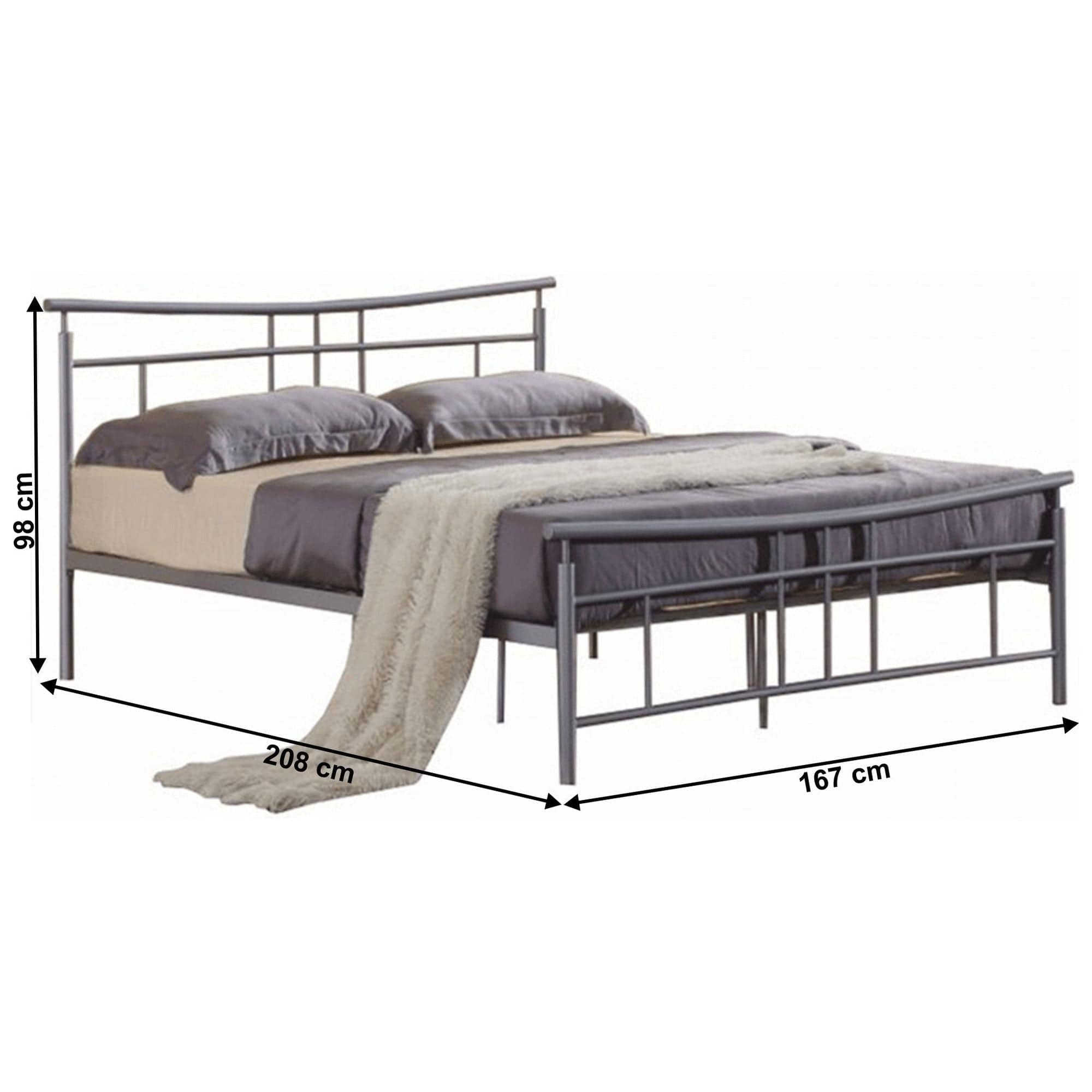 Pat DORADO NEW 160x200, gri, metal, cu somiera