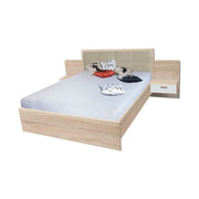 Pat EFFECT 160x200, stejar sonoma, PAL/stofa, cu 2 noptiere