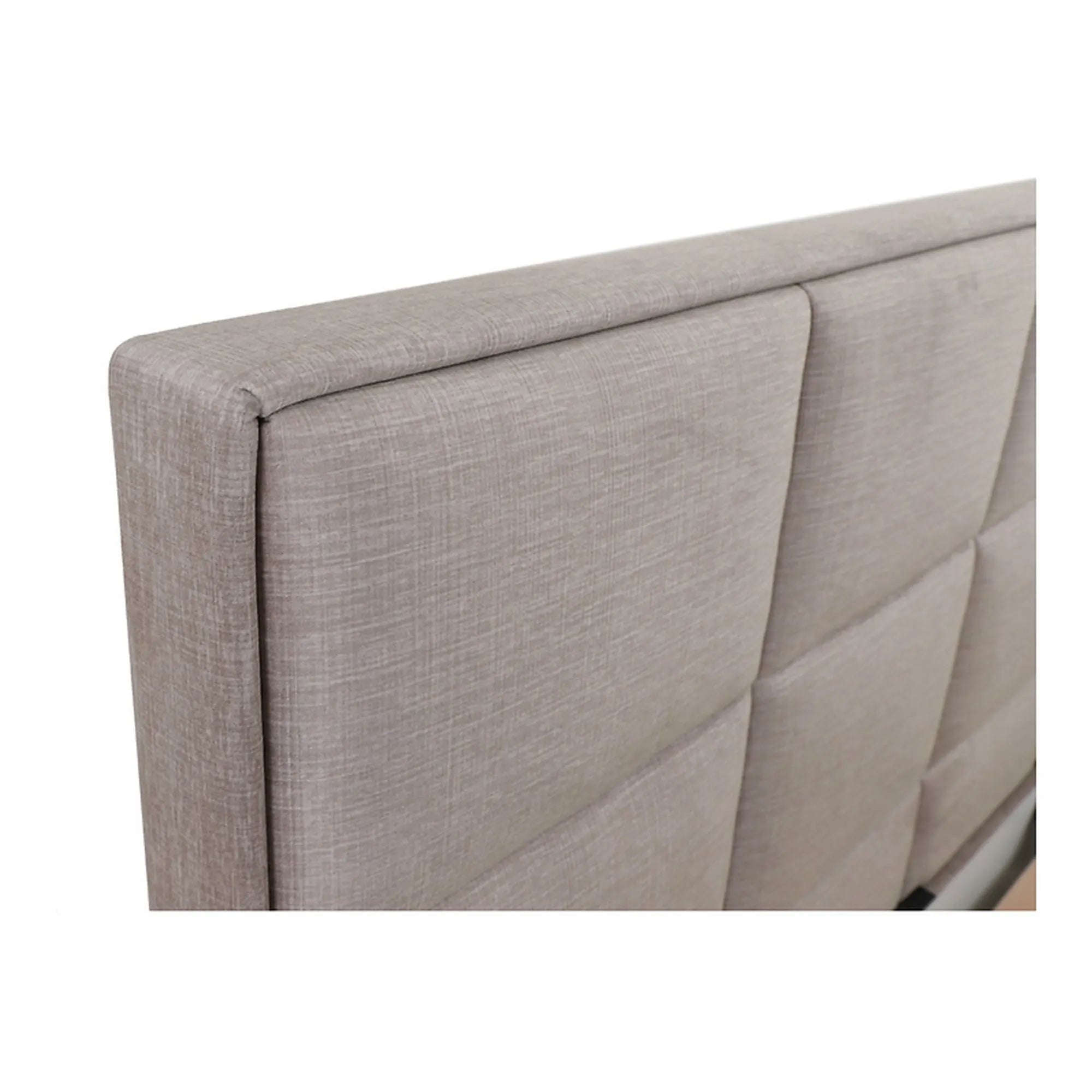 Pat ELLA 160x200, stofa catifelata bej - Voss 28, cu somiera si spatiu depozitare