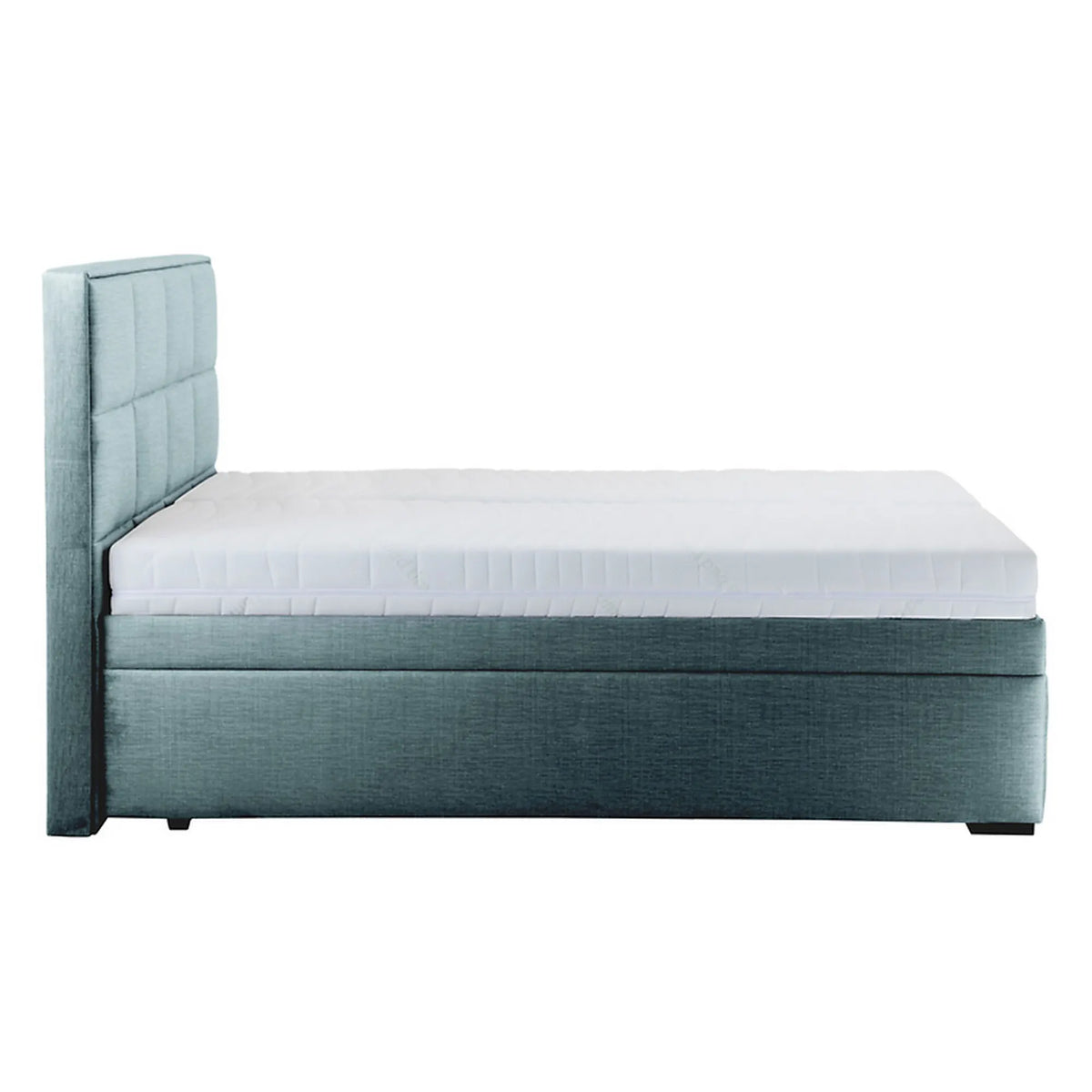 Pat ELLA 160x200, stofa catifelata verde menta - Voss 84, cu somiera si spatiu depozitare