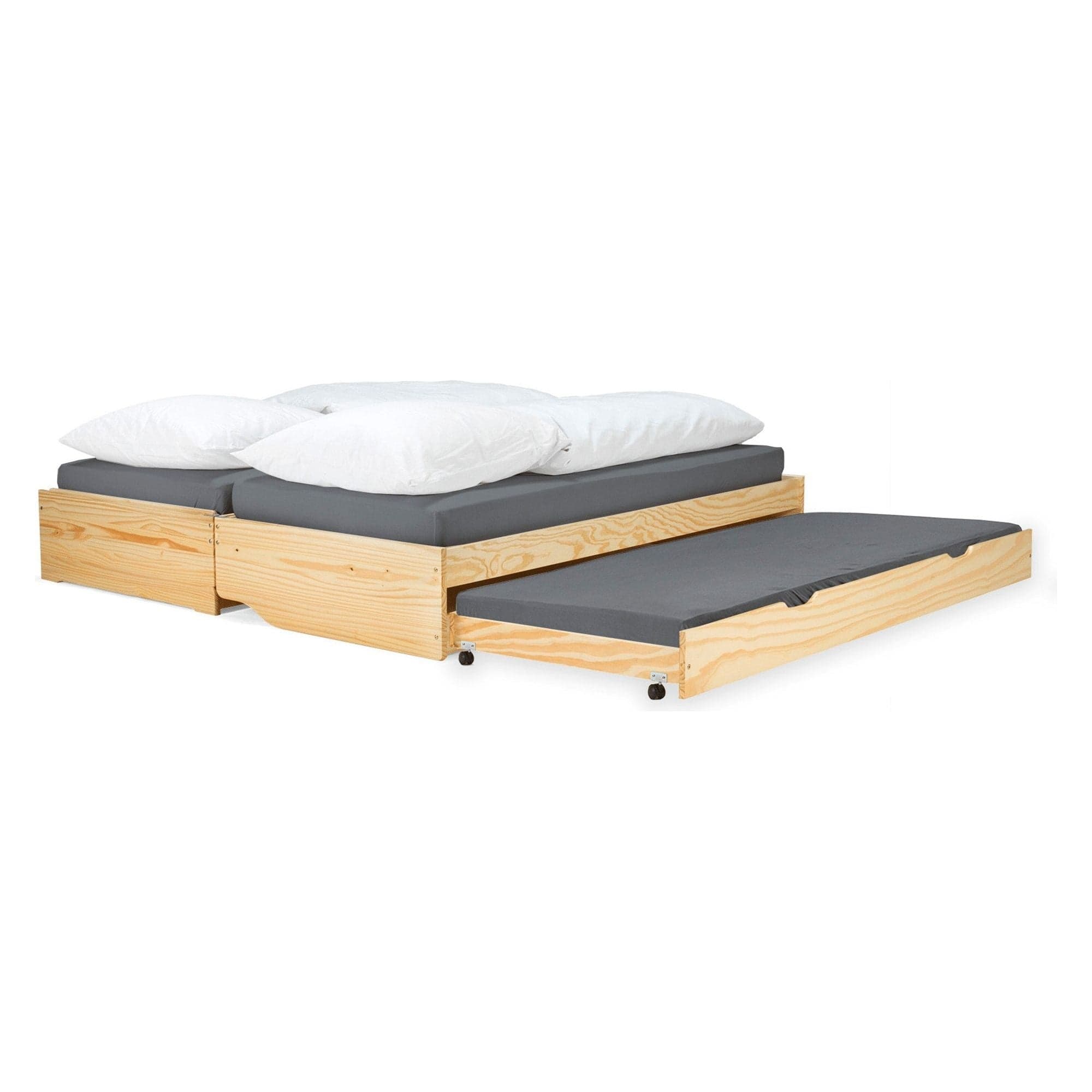 Pat extensibil FLOPY 90x200, stejar, lemn, cu somiera