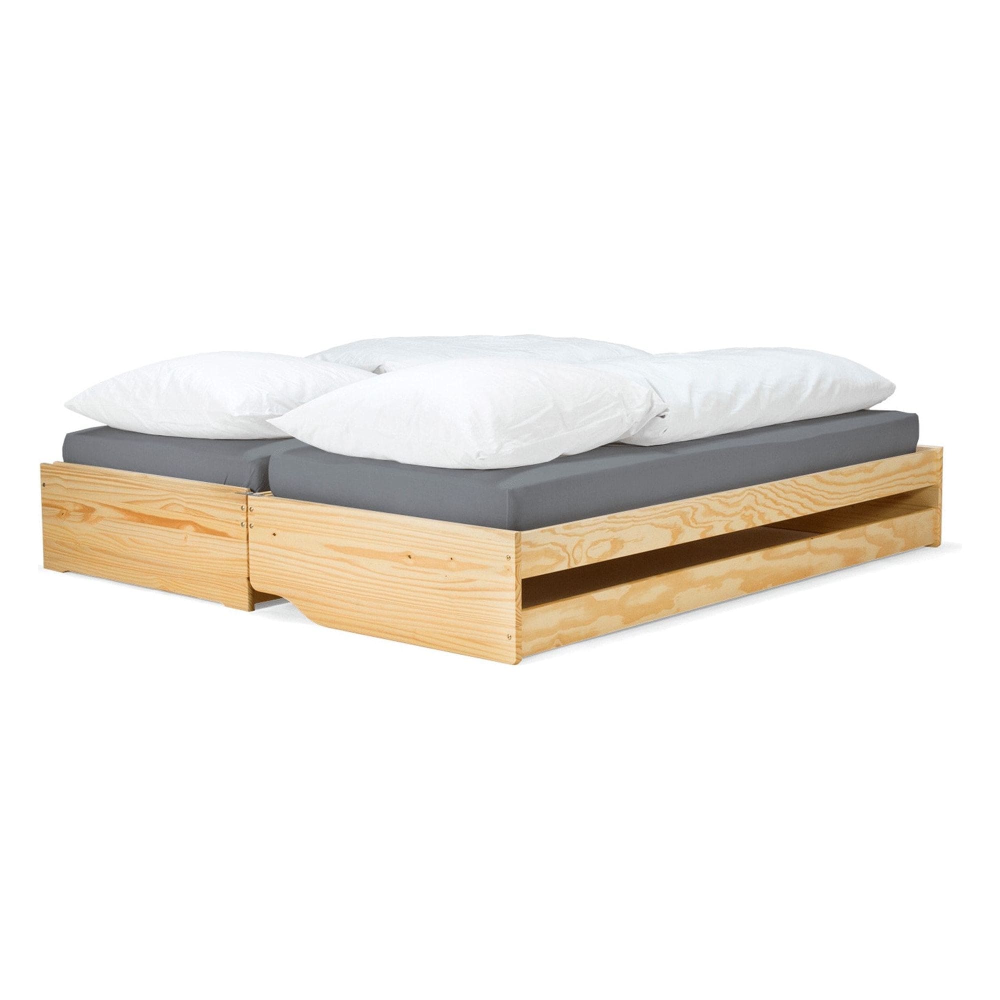 Pat extensibil FLOPY 90x200, stejar, lemn, cu somiera