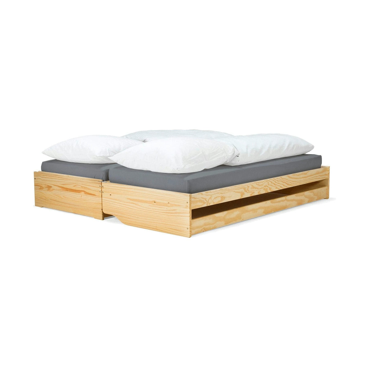 Pat extensibil FLOPY 90x200, stejar, lemn, cu somiera