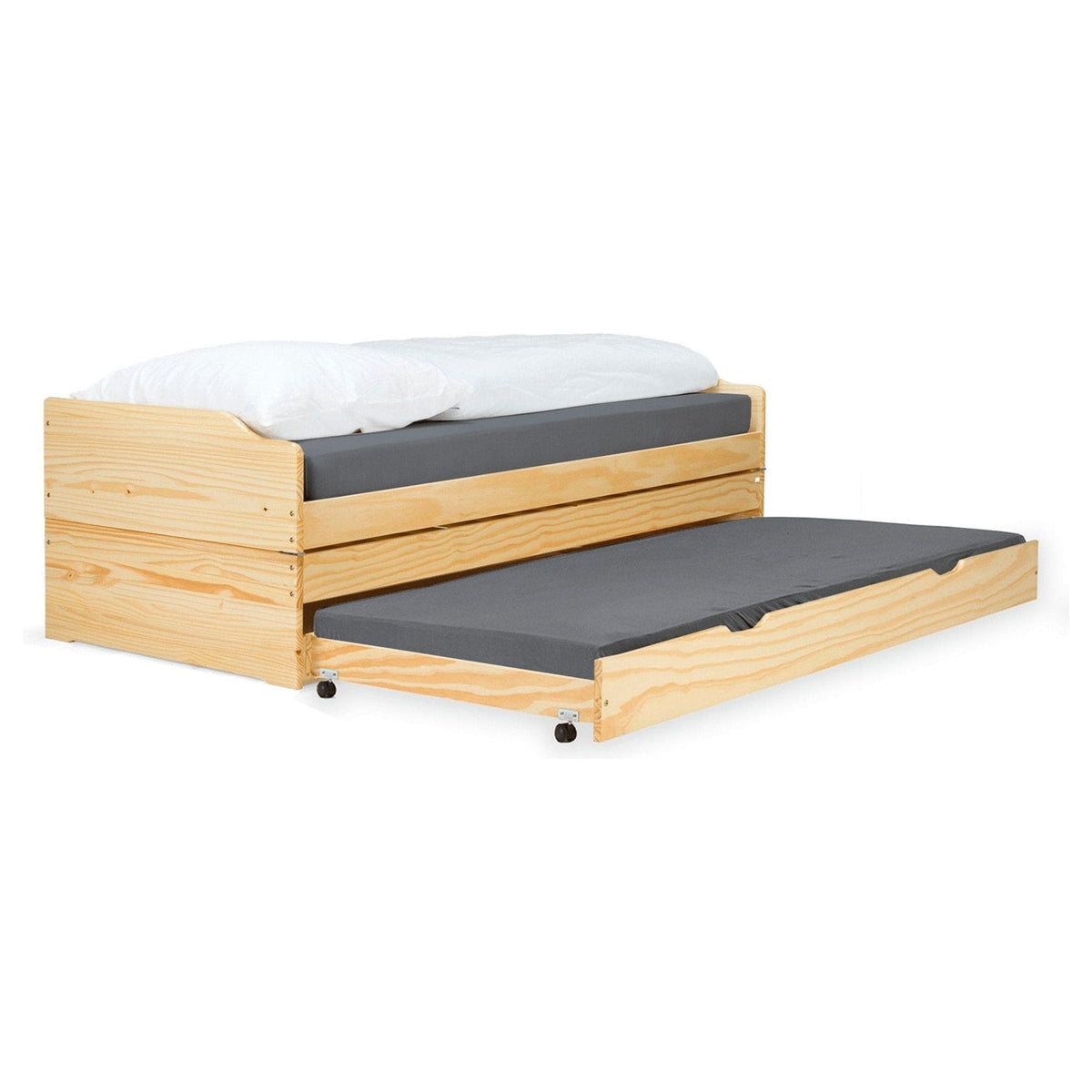 Pat extensibil FLOPY 90x200, stejar, lemn, cu somiera