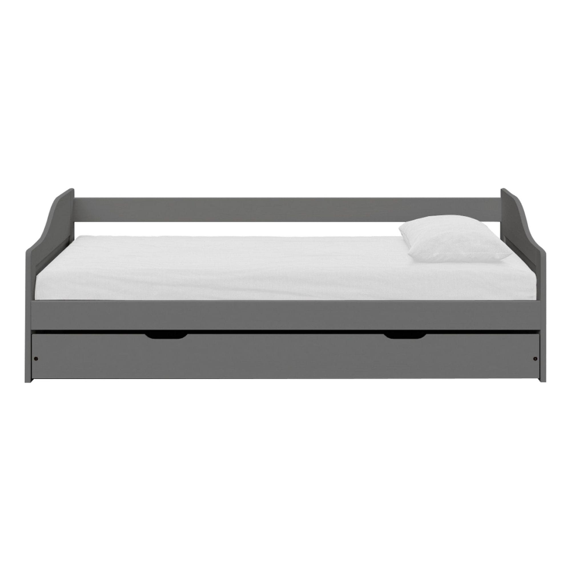 Pat extensibil LAURA NEW 90x200, gri, lemn/metal, cu somiera