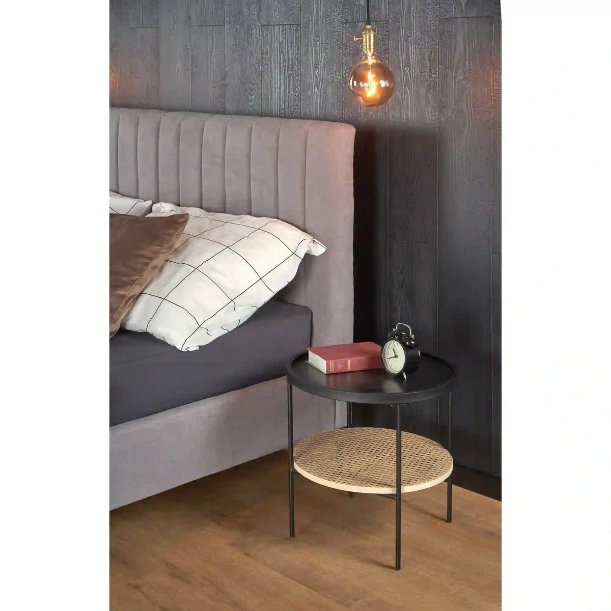 Pat FRANCESCA 160x200, stofa clasica gri, cu somiera