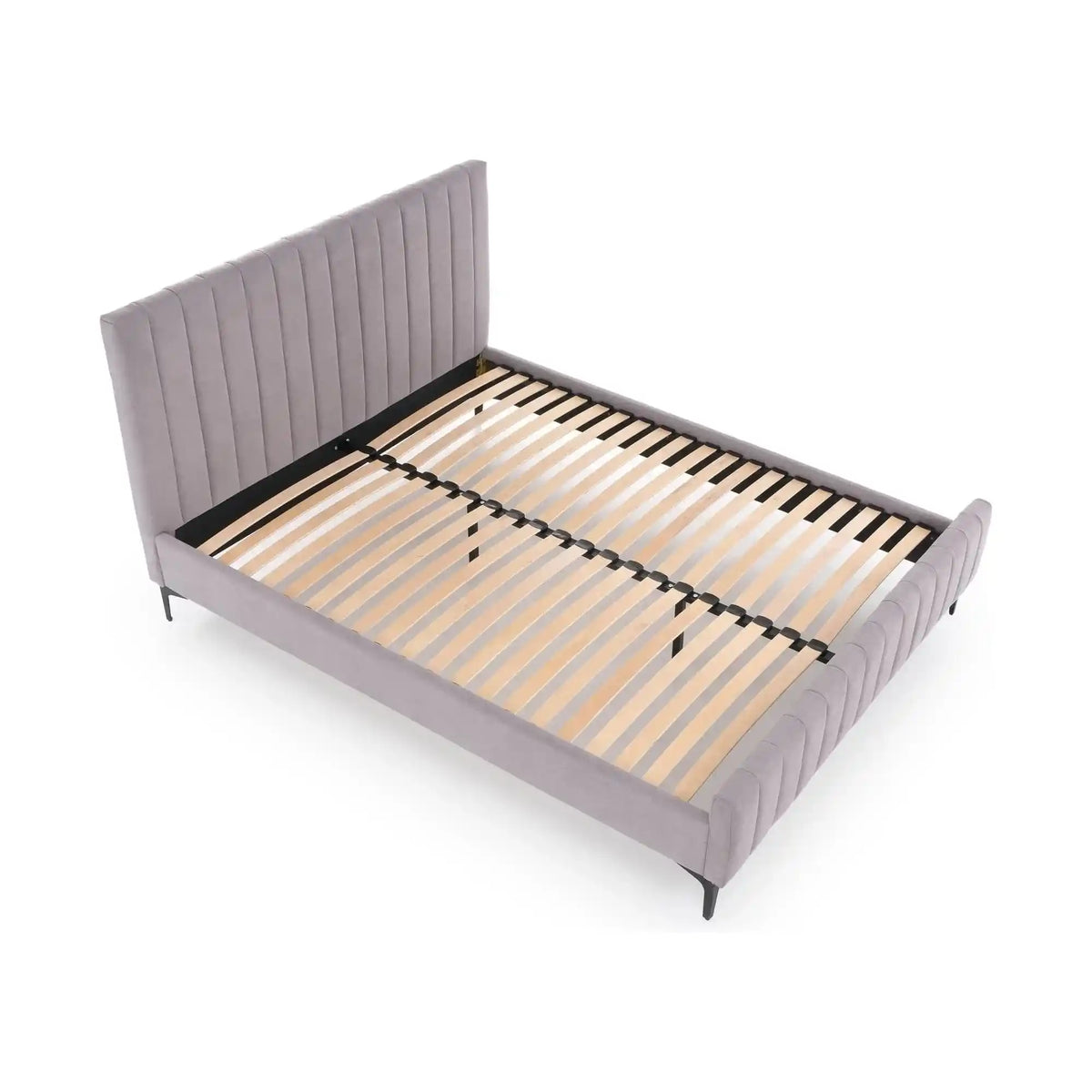 Pat FRANCESCA 160x200, stofa clasica gri, cu somiera