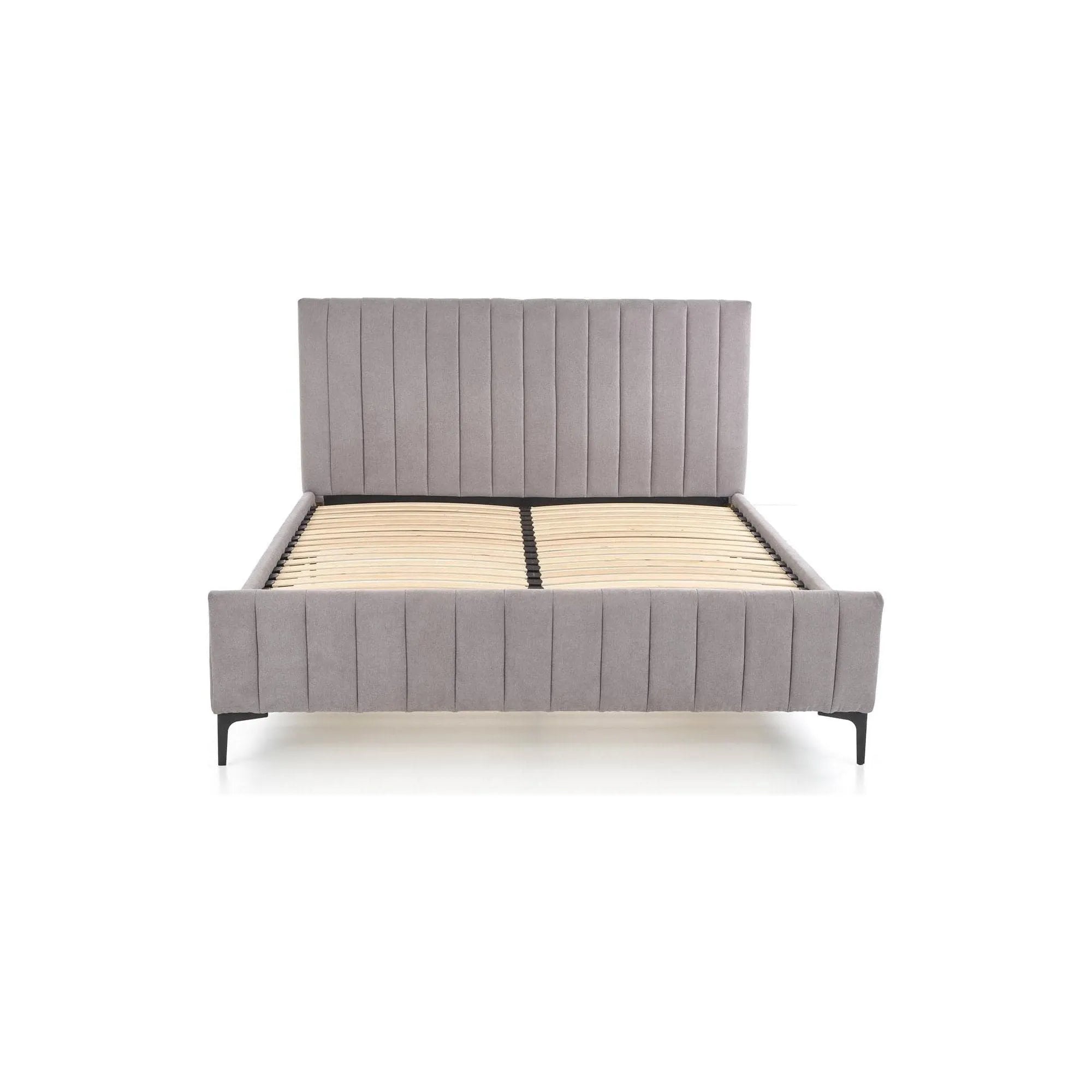 Pat FRANCESCA 160x200, stofa clasica gri, cu somiera