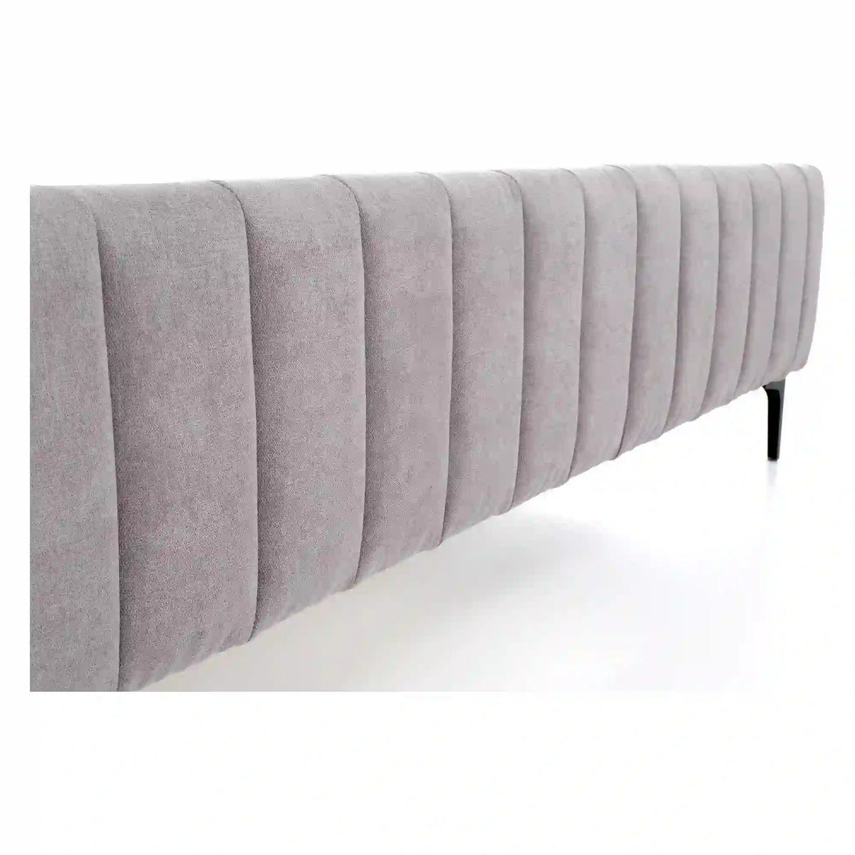 Pat FRANCESCA 160x200, stofa clasica gri, cu somiera