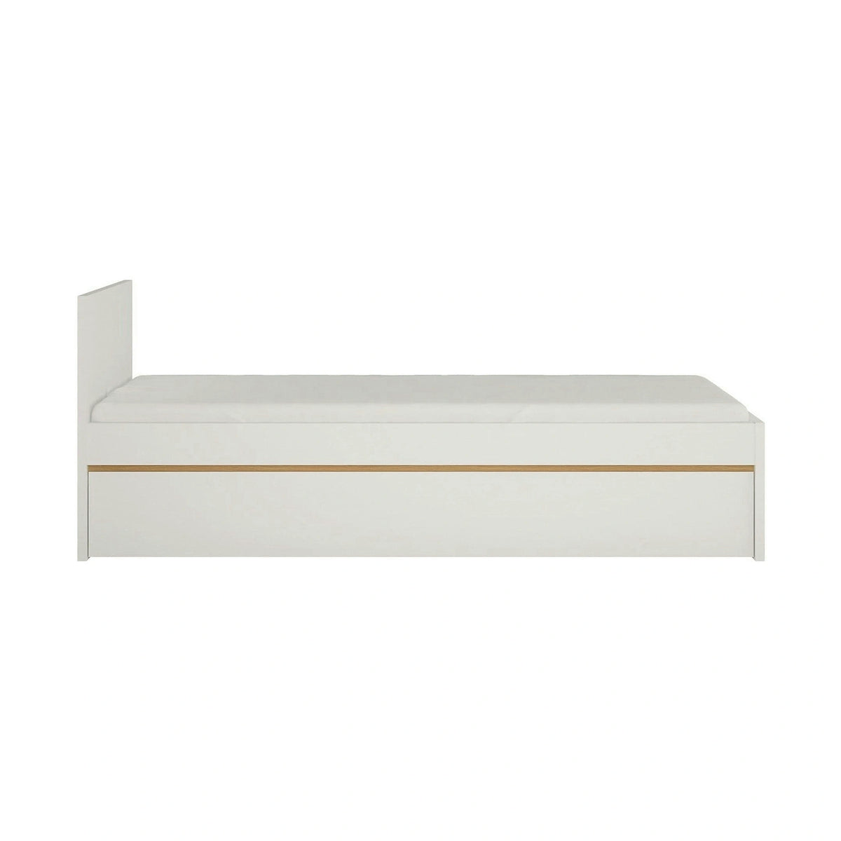 Pat GLOBO 90x200, alb, PAL laminat, cu spatiu pentru depozitare