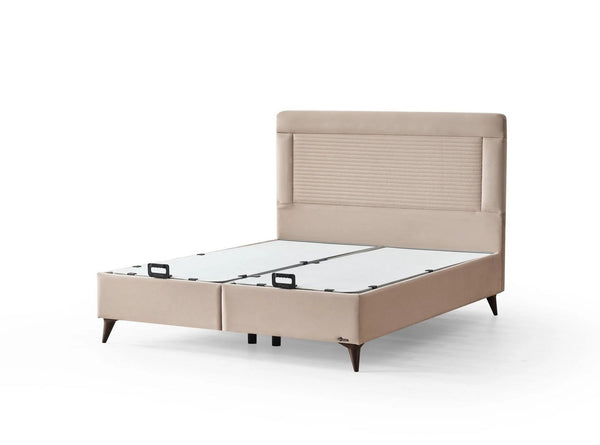 Pat HERA 100x200, personalizabil gama Oferta Avantaj, cu somiera si spatiu depozitare