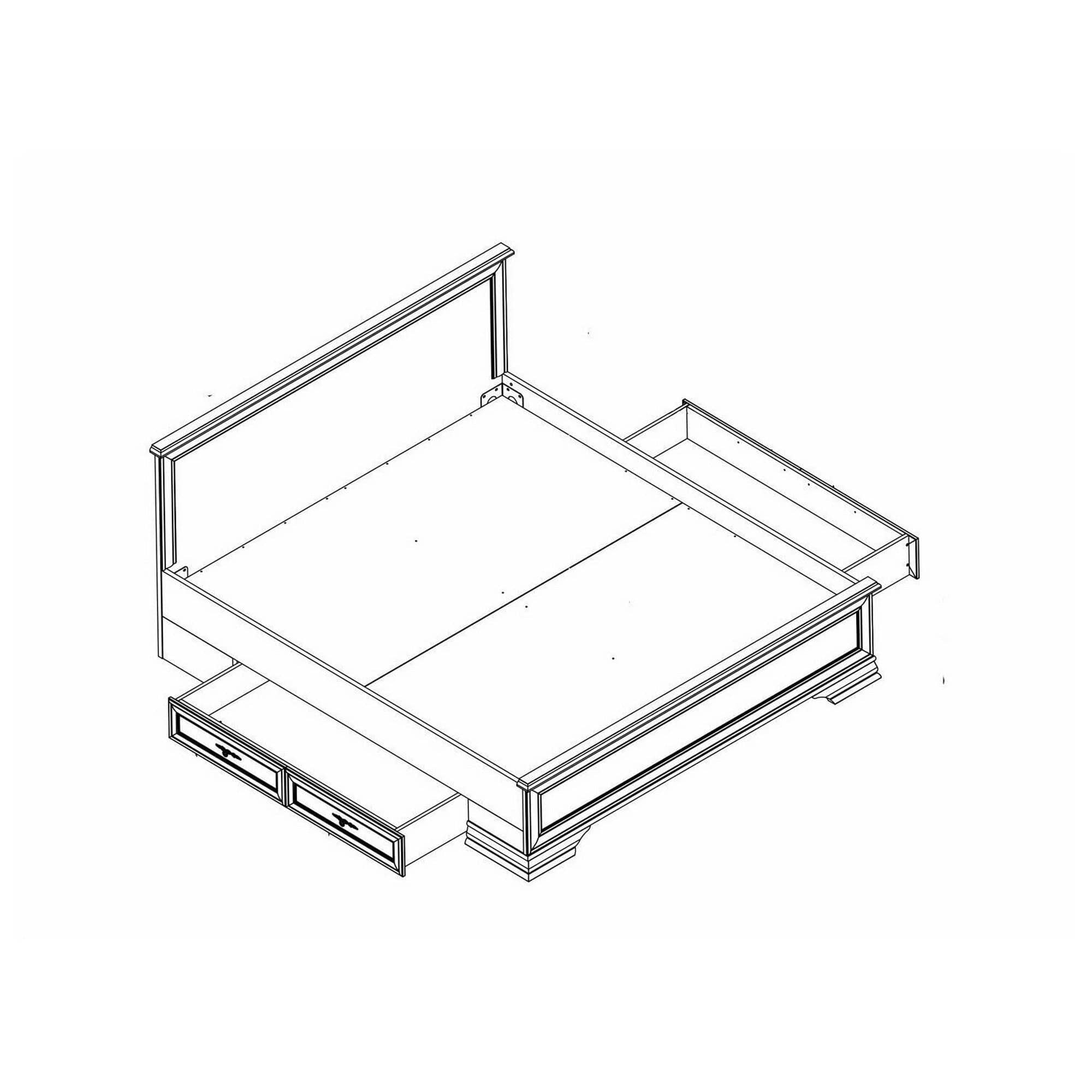 Pat Idento LOZ 180x200, alb, PAL/metal, cu somiera si sertare