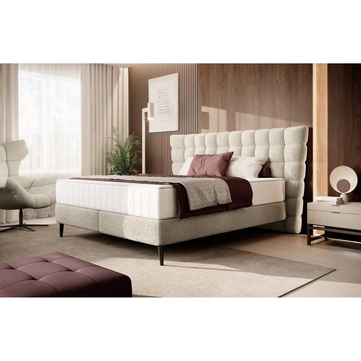 Pat INFERNO 160x200, personalizabil materiale Gama Premium, cu suport pentru saltea