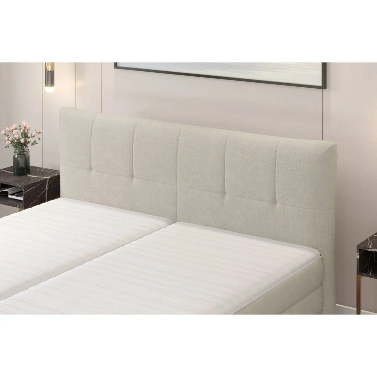 Pat JOLIN 140x200, personalizabil materiale Gama Premium, cu saltea, spatiu depozitare si pistoane