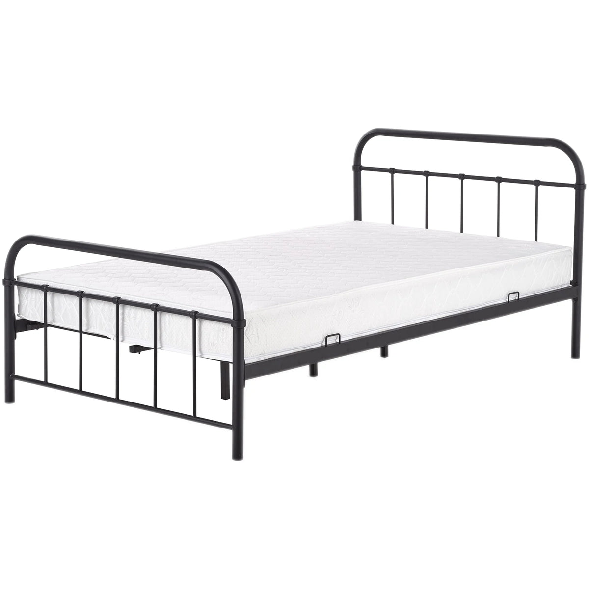 Pat Linda 120x200, negru, otel, cu somiera
