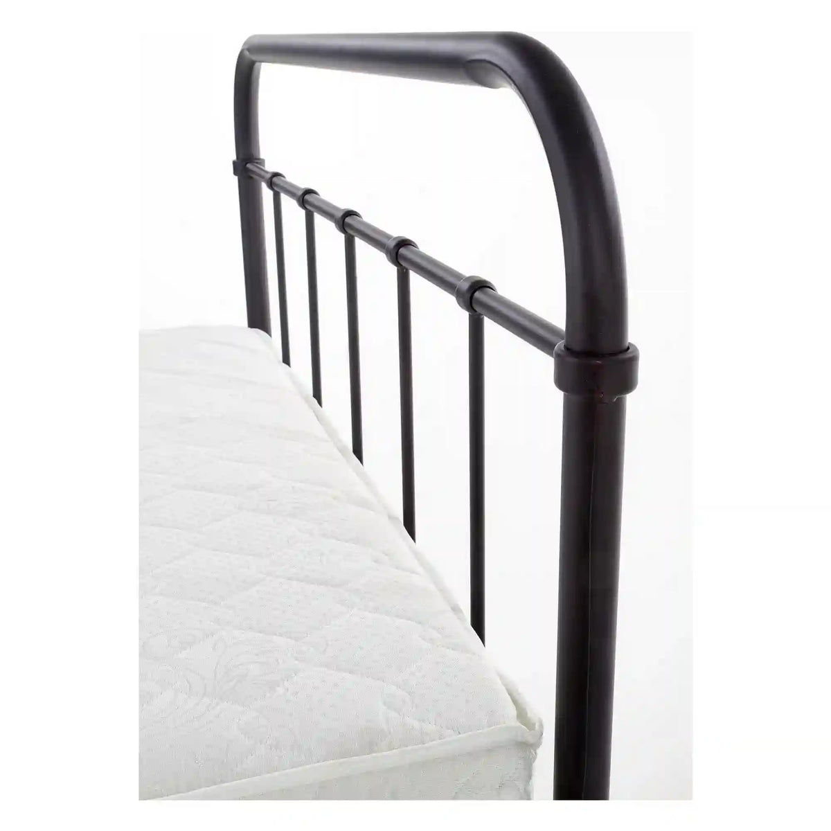 Pat Linda 120x200, negru, otel, cu somiera