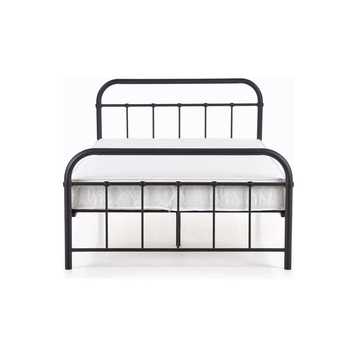 Pat Linda 120x200, negru, otel, cu somiera