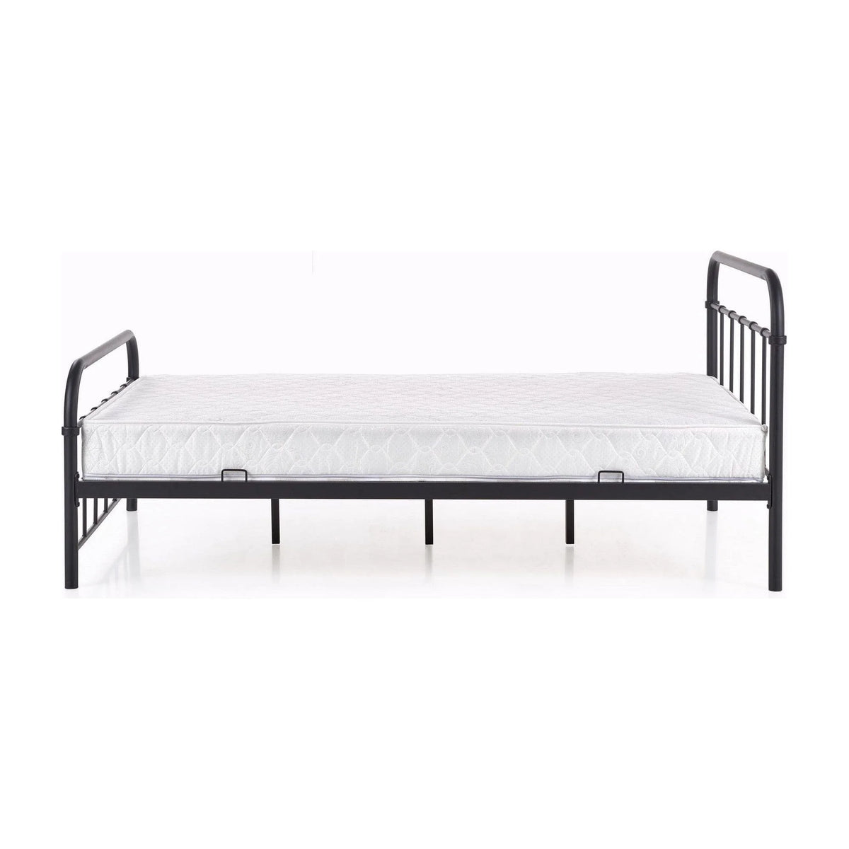 Pat Linda 120x200, negru, otel, cu somiera