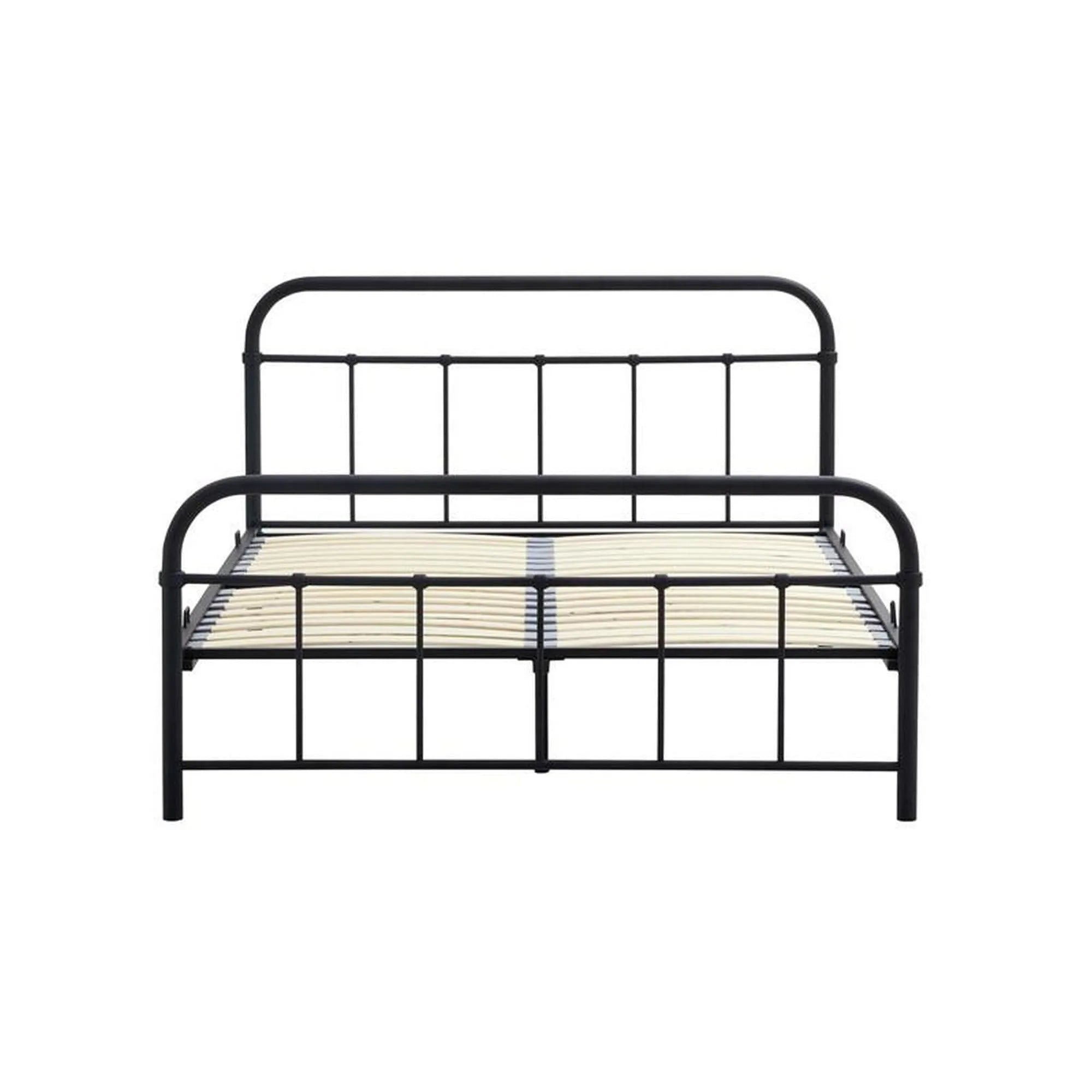 Pat Linda 140x200, negru, otel, cu somiera