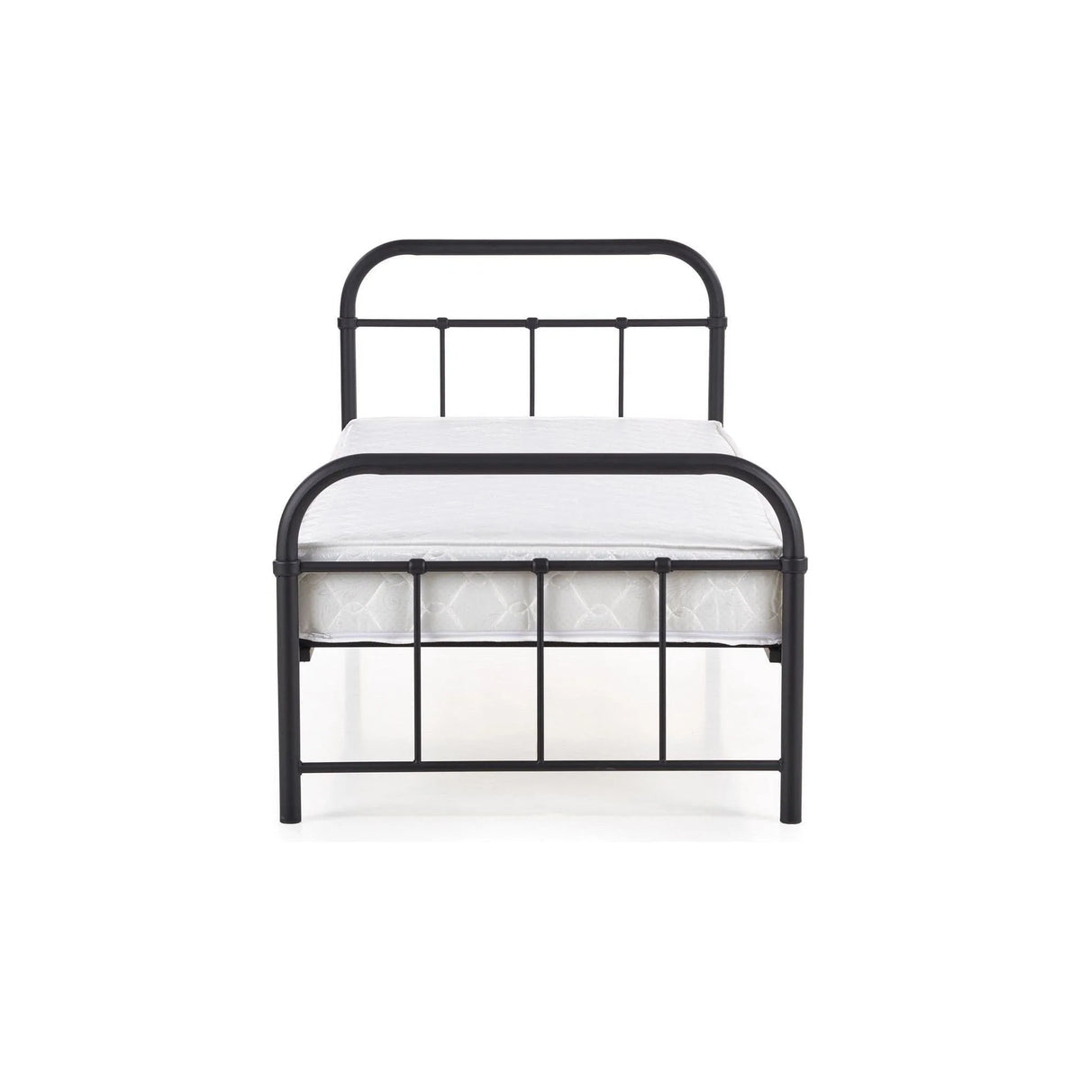 Pat Linda 90x200, negru, otel, cu somiera