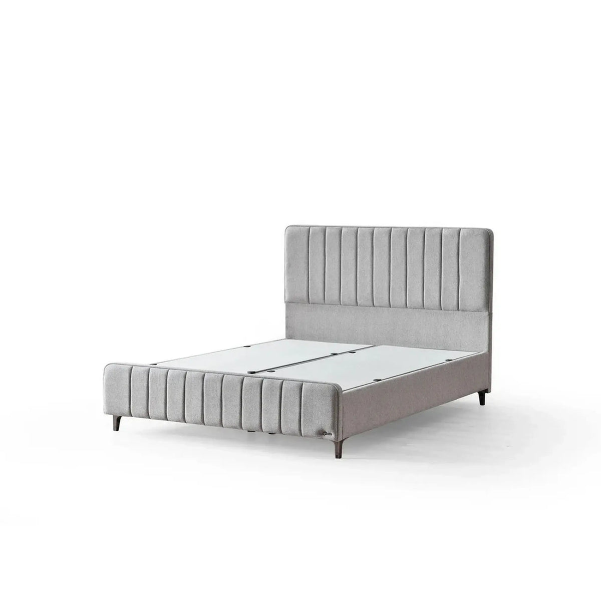 Pat LINEN ORGANIC 160x200, stofa crem - S0001, cu somiera si spatiu depozitare