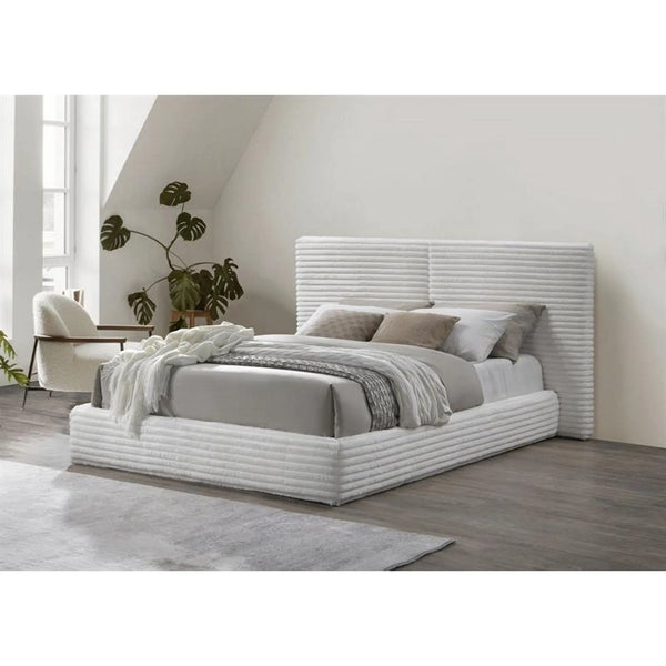 Pat MADERA 160x200, stofa, crem, cu somiera