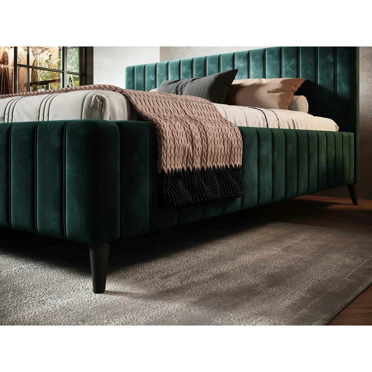 Pat MAGGIE SR 160x200, personalizabil, cu suport saltea si sistem de reglare