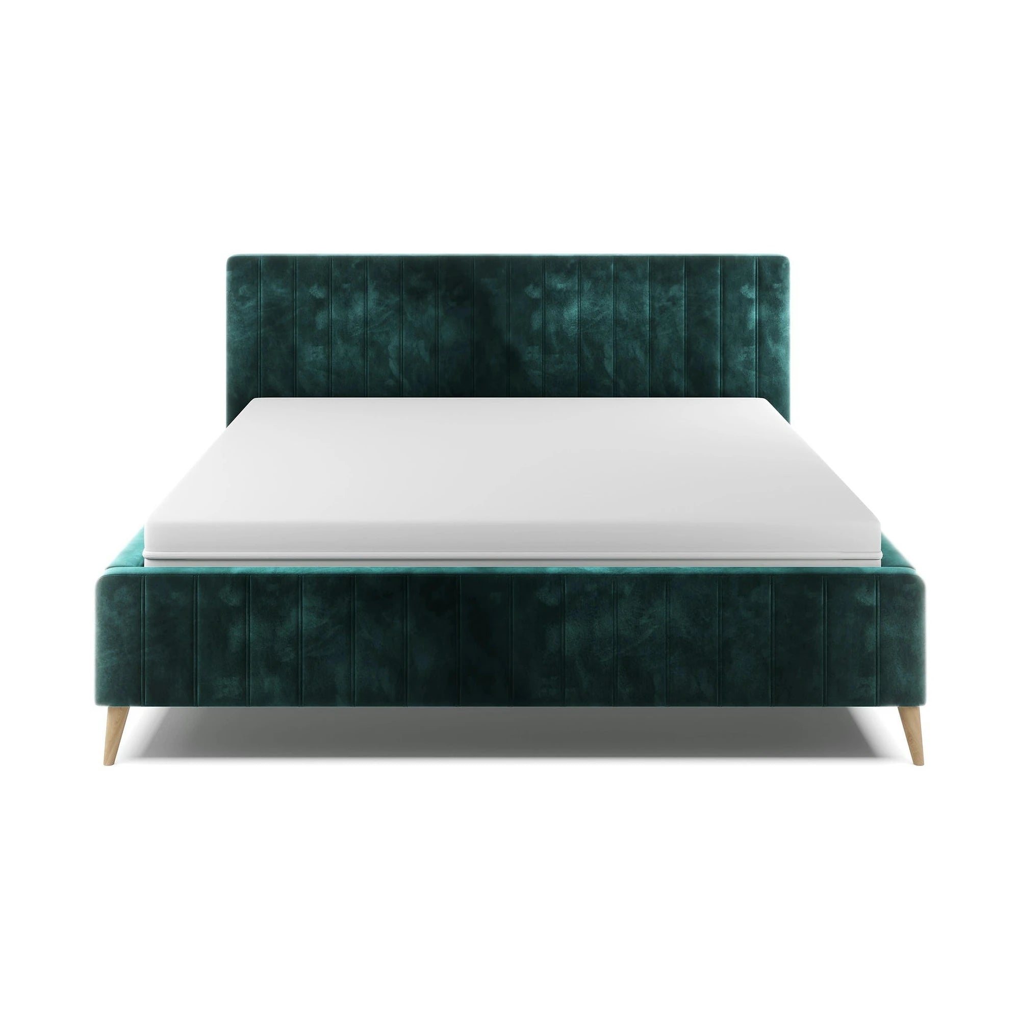 Pat MAGGIE SR 180x200, stofa catifelata bej - Riviera 16, cu suport saltea si sistem de reglare