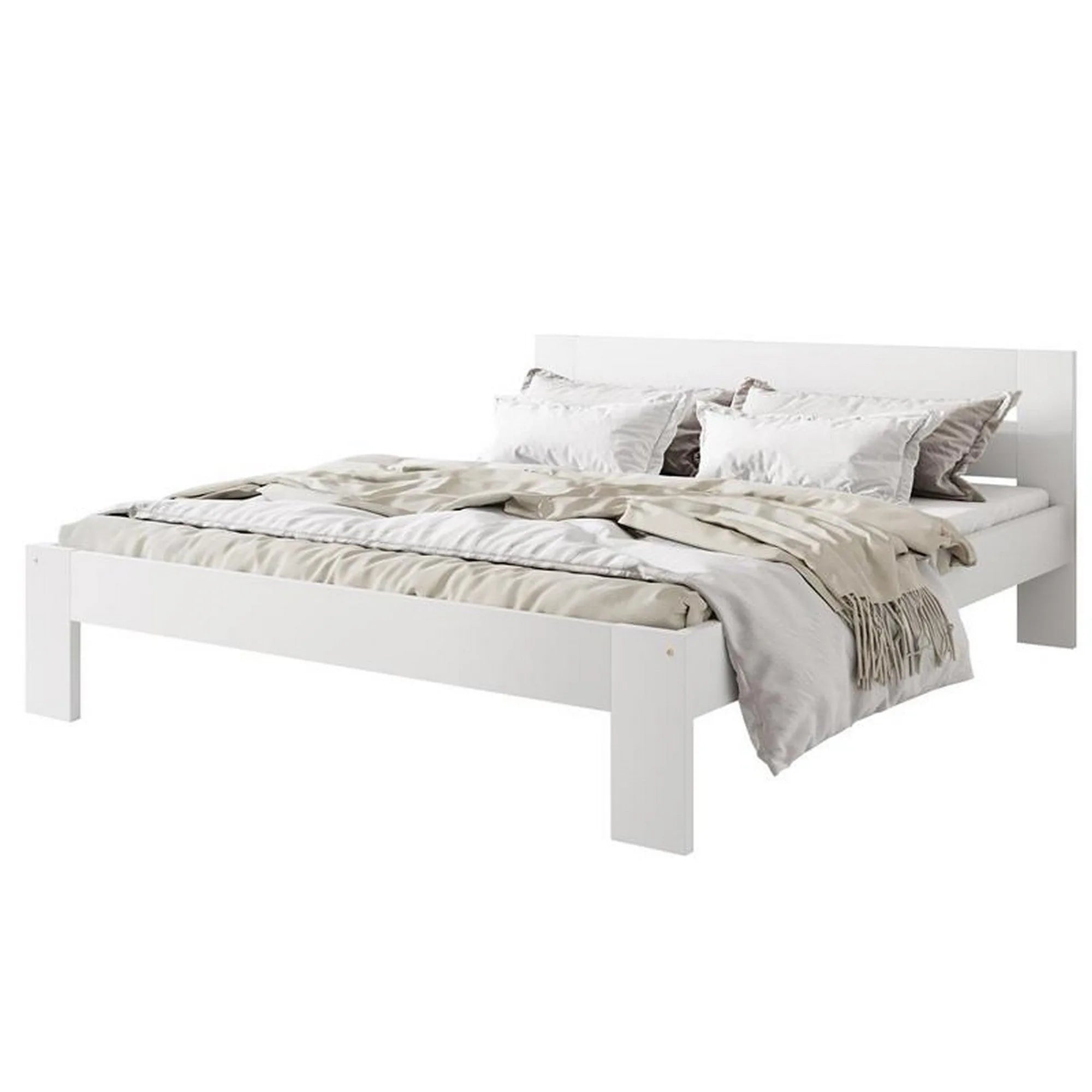 Pat MATILDA 160x200, stejar, lemn de fag, cu somiera