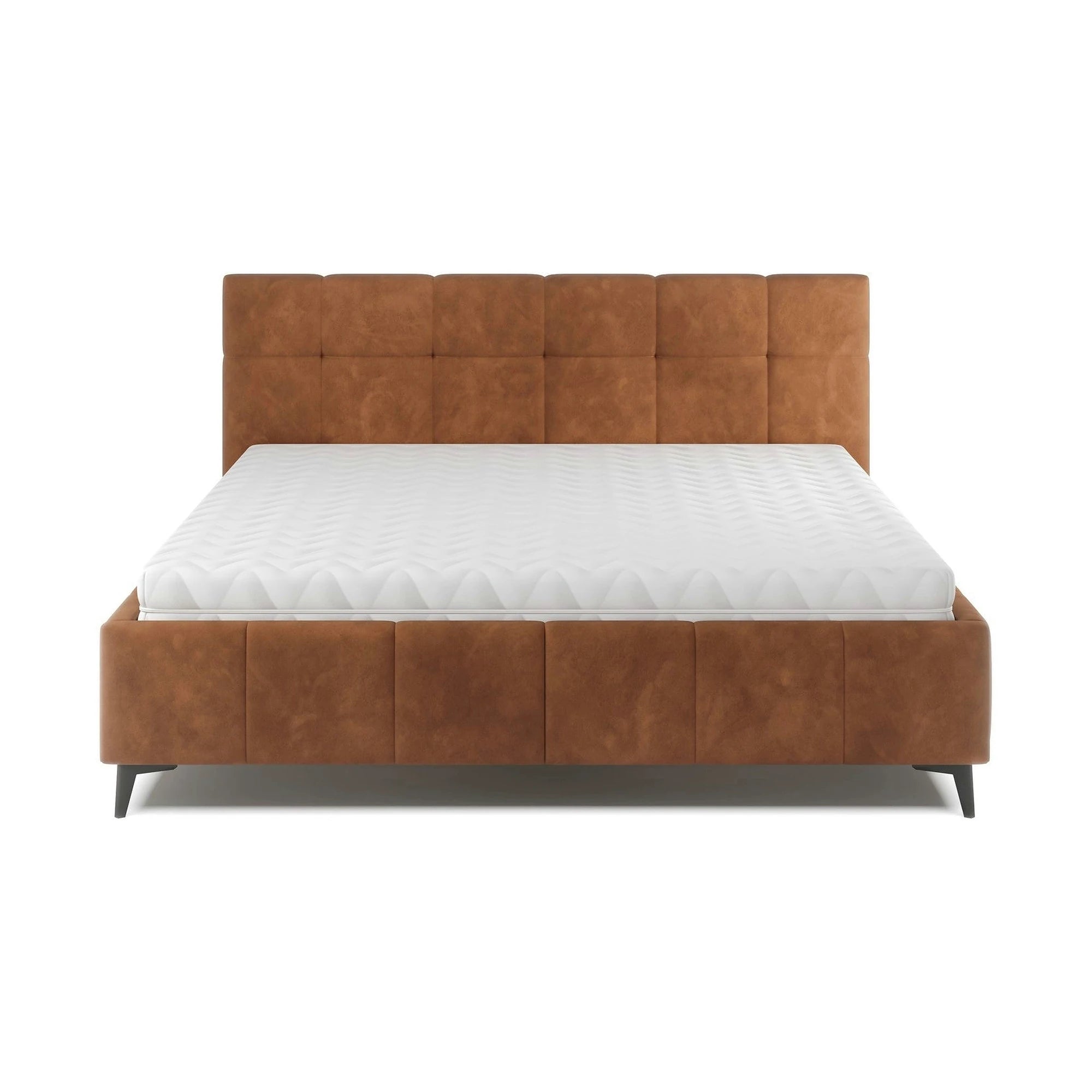 Pat NAOMI SR 160x200, stofa caramiziu - Whisper 9, somiera metalica si sistem de reglare