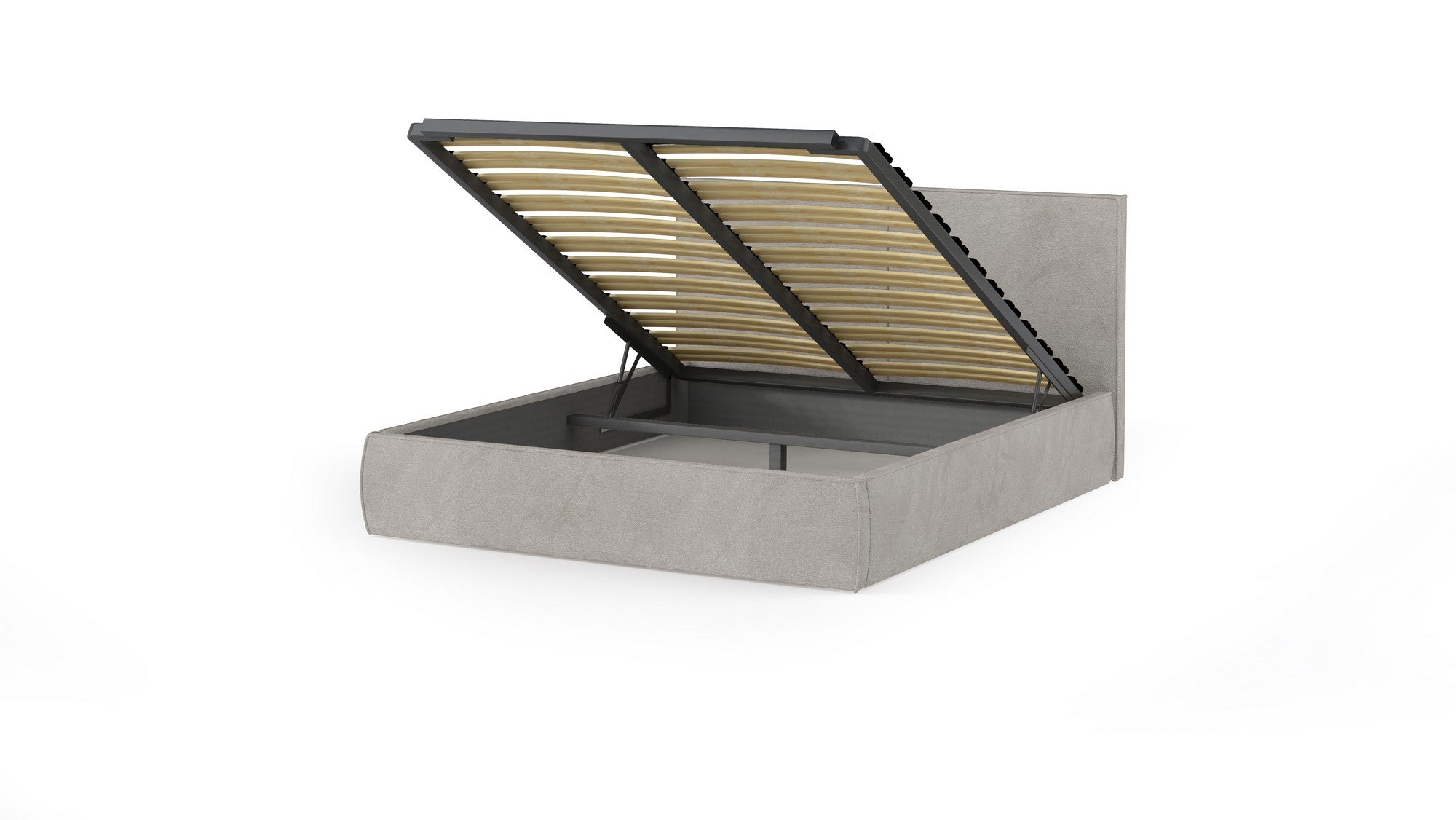 Pat NICOLE 180x200, personalizabil materiale gama Oferta Avantaj, cu somiera metalica, lada depozitare si pistoane