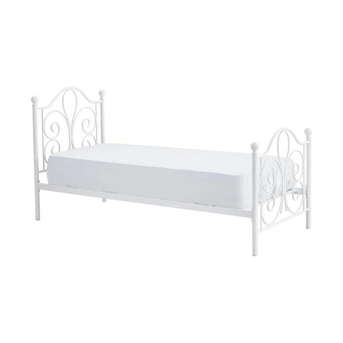 Pat PANAMA 90x200, alb, otel, cu somiera